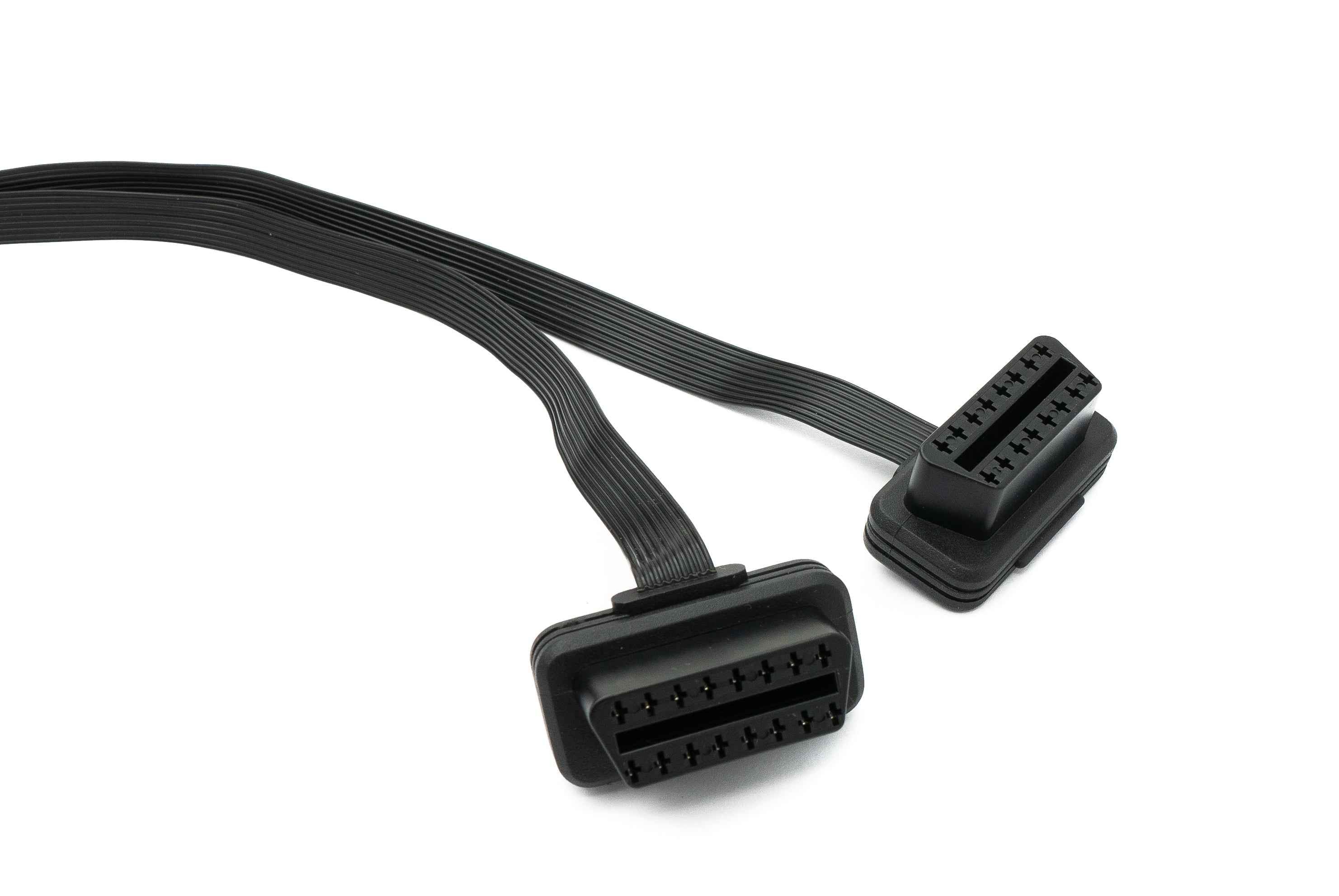 SYSTEM-S OBD Y Kabel 30 cm OBD 2 16pin J1962M Stecker zu 2x J1962F Buchse flach für Auto