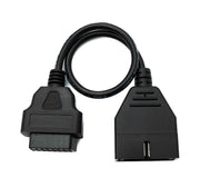 SYSTEM-S OBD Kabel 30cm OBD 2 Buchse für General Motors 12pin Schwarz für Auto Diagnose