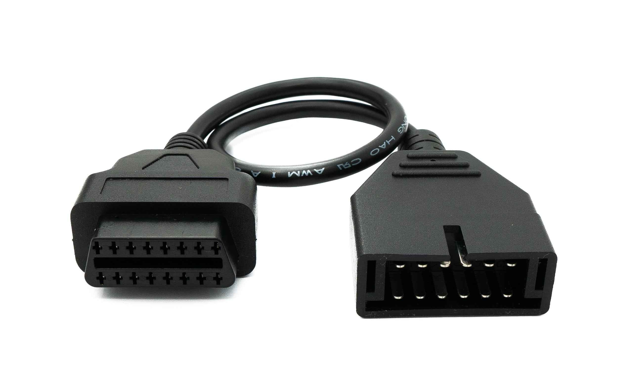 SYSTEM-S OBD Kabel 30cm OBD 2 Buchse für General Motors 12pin Schwarz für Auto Diagnose