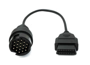 SYSTEM-S OBD Kabel 30 cm OBD 2 Buchse für Porsche 19pin in Schwarz für Auto Diagnose