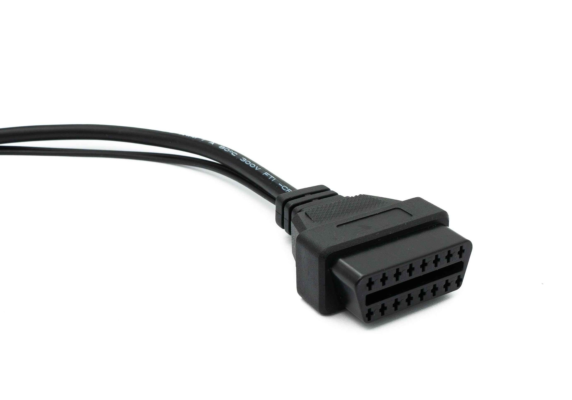 SYSTEM-S OBD Kabel 30 cm OBD 2 Buchse für Fiat 3pin in Schwarz für Auto Diagnose
