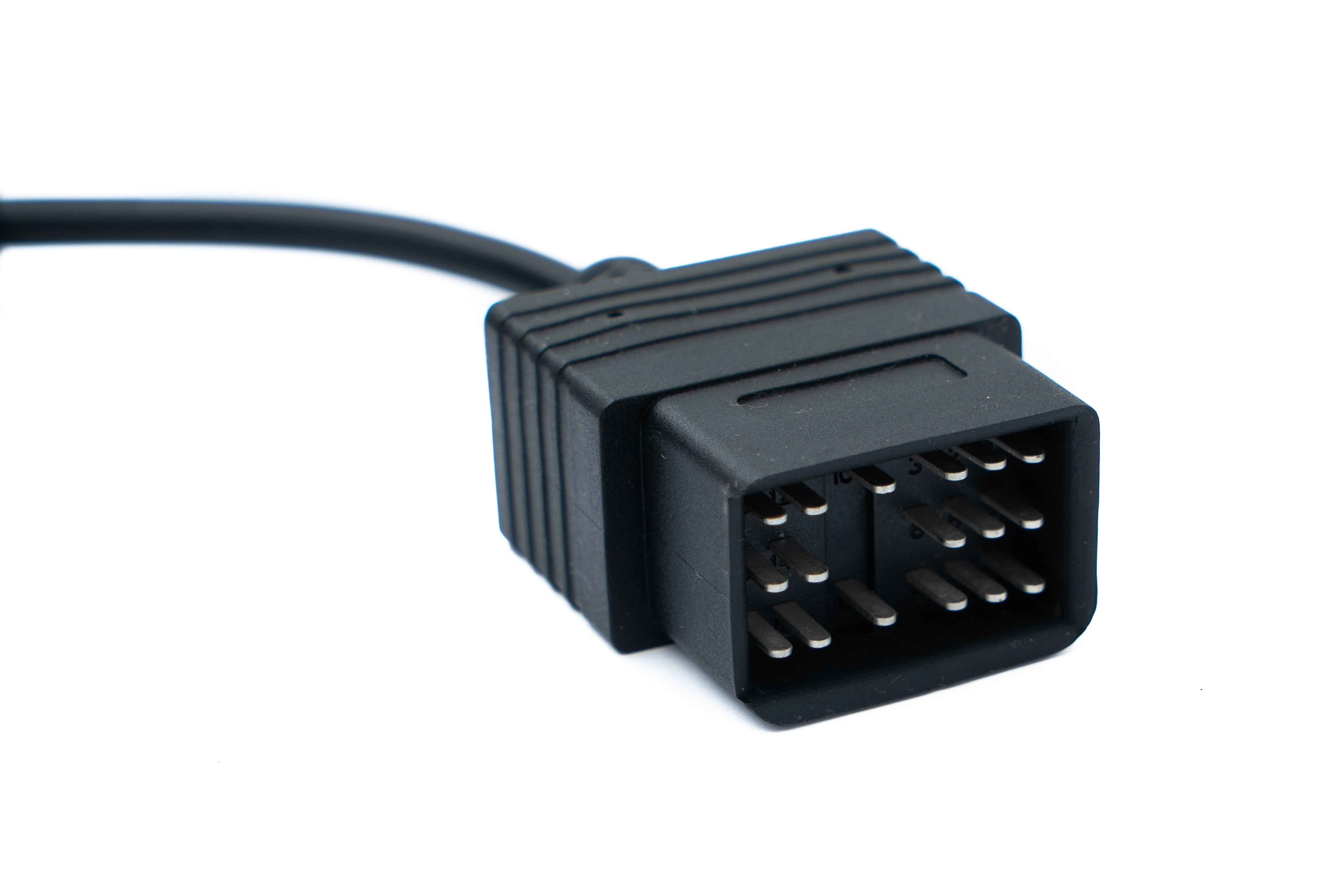 SYSTEM-S OBD Kabel 10 cm OBD 2 Buchse für Toyota 17pin in Schwarz für Auto Diagnose
