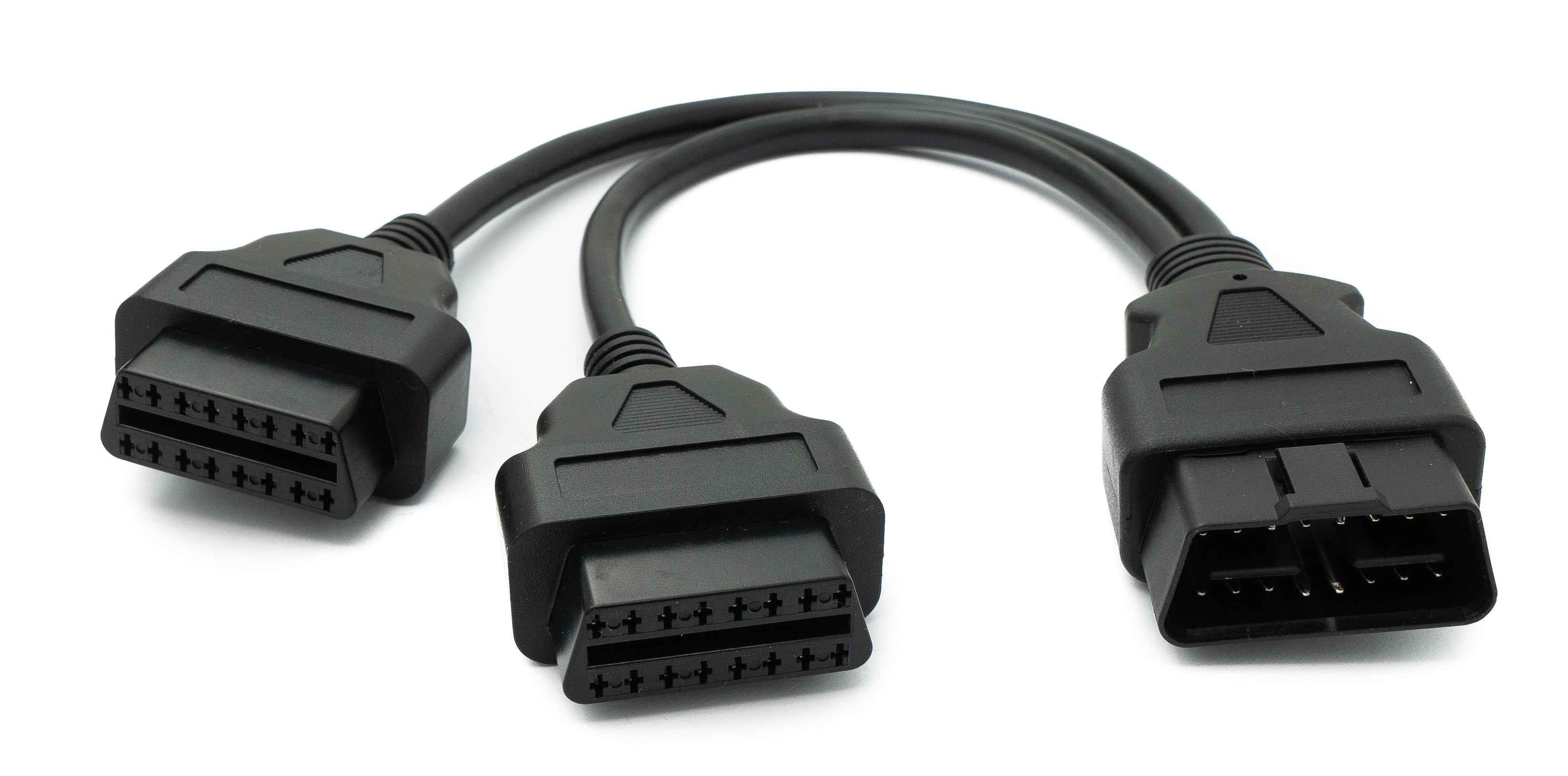 SYSTEM-S OBD Y Kabel 20cm OBD 2 16pin J1962M Stecker zu 2x J1962F Buchse Auto Diagnose