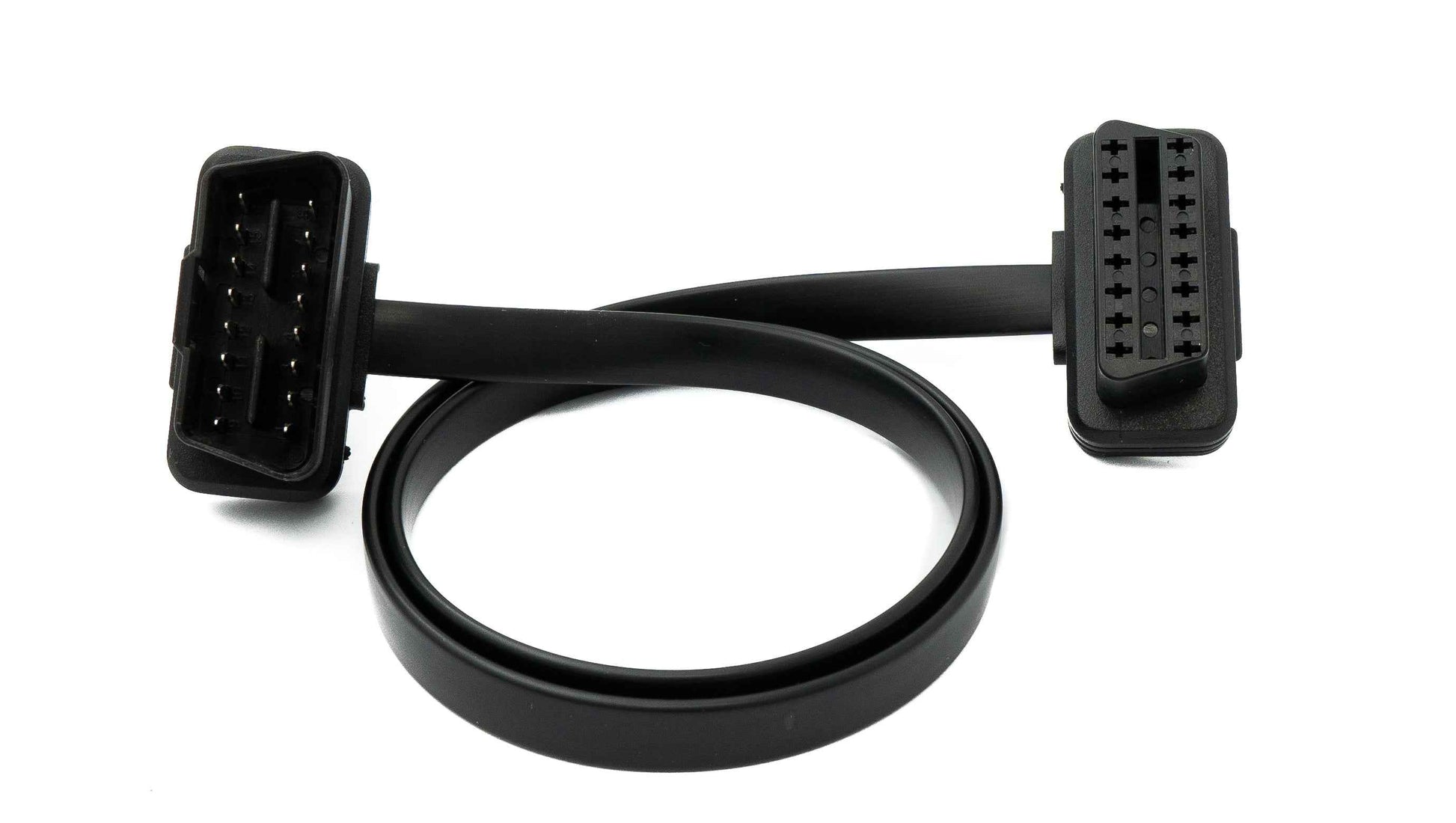 SYSTEM-S OBD Kabel 50 cm OBD 2 16pin J1962M Stecker zu J1962F Buchse flach Auto Diagnose