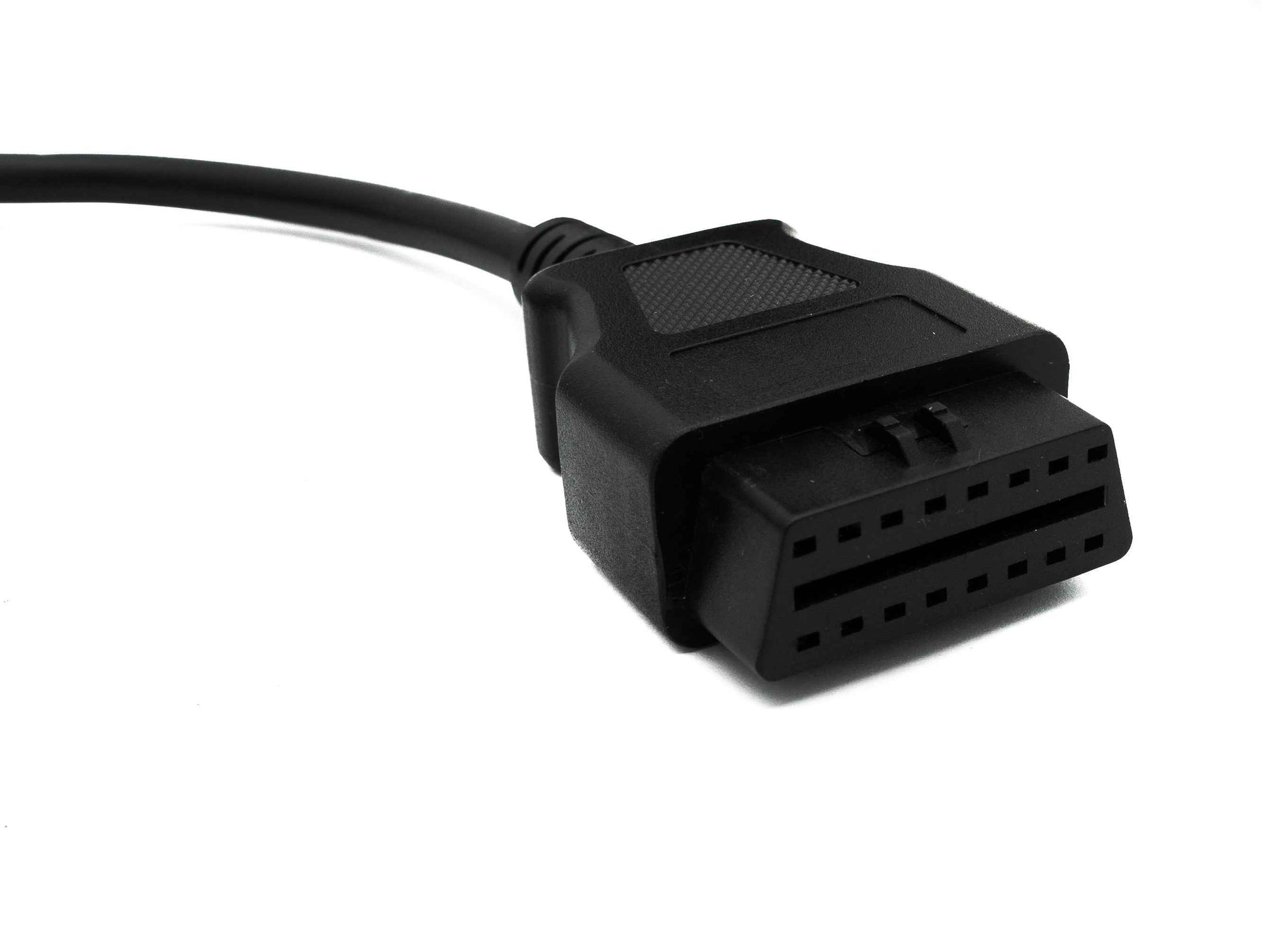 SYSTEM-S OBD Kabel 20 cm OBD 2 Buchse für Iveco 30pin in Schwarz für Auto Diagnose