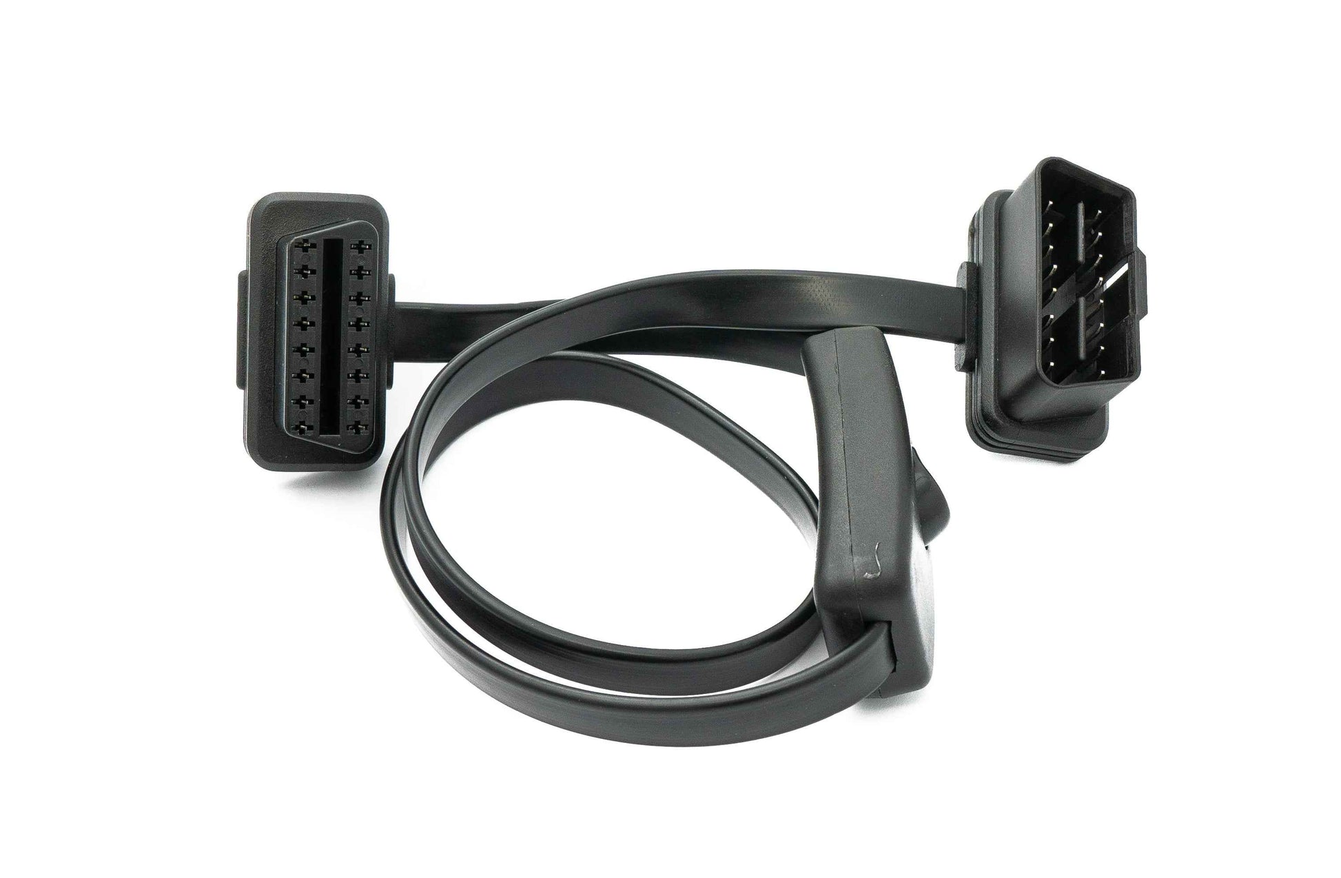 SYSTEM-S OBD Kabel 50 cm OBD 2 16pin J1962M Stecker zu J1962F Buchse flach Schalter Auto