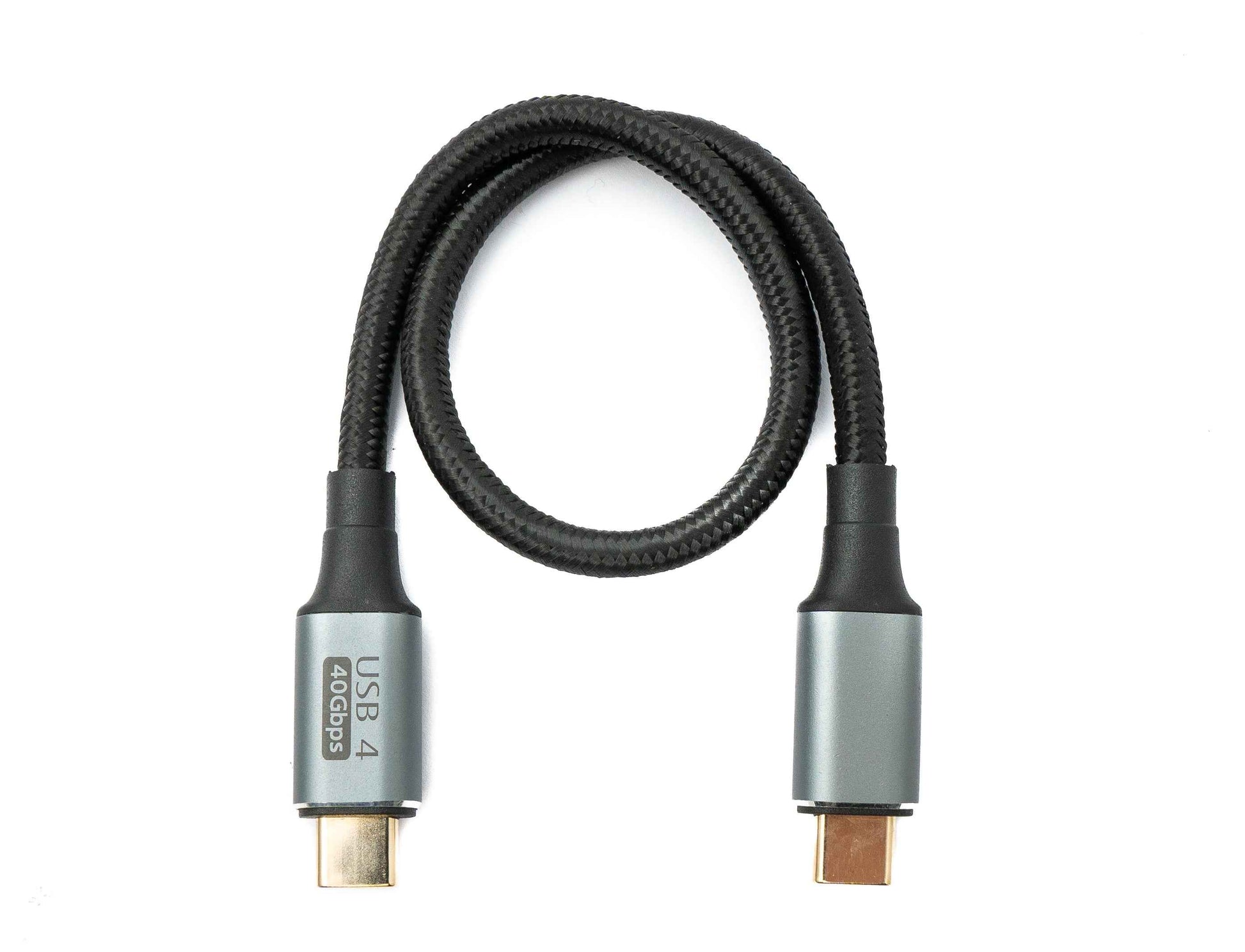 SYSTEM-S USB4 USB Kabel 30 cm Typ C Stecker zu Stecker 40 Gbit/s USB 4.0 geflochten Schwarz