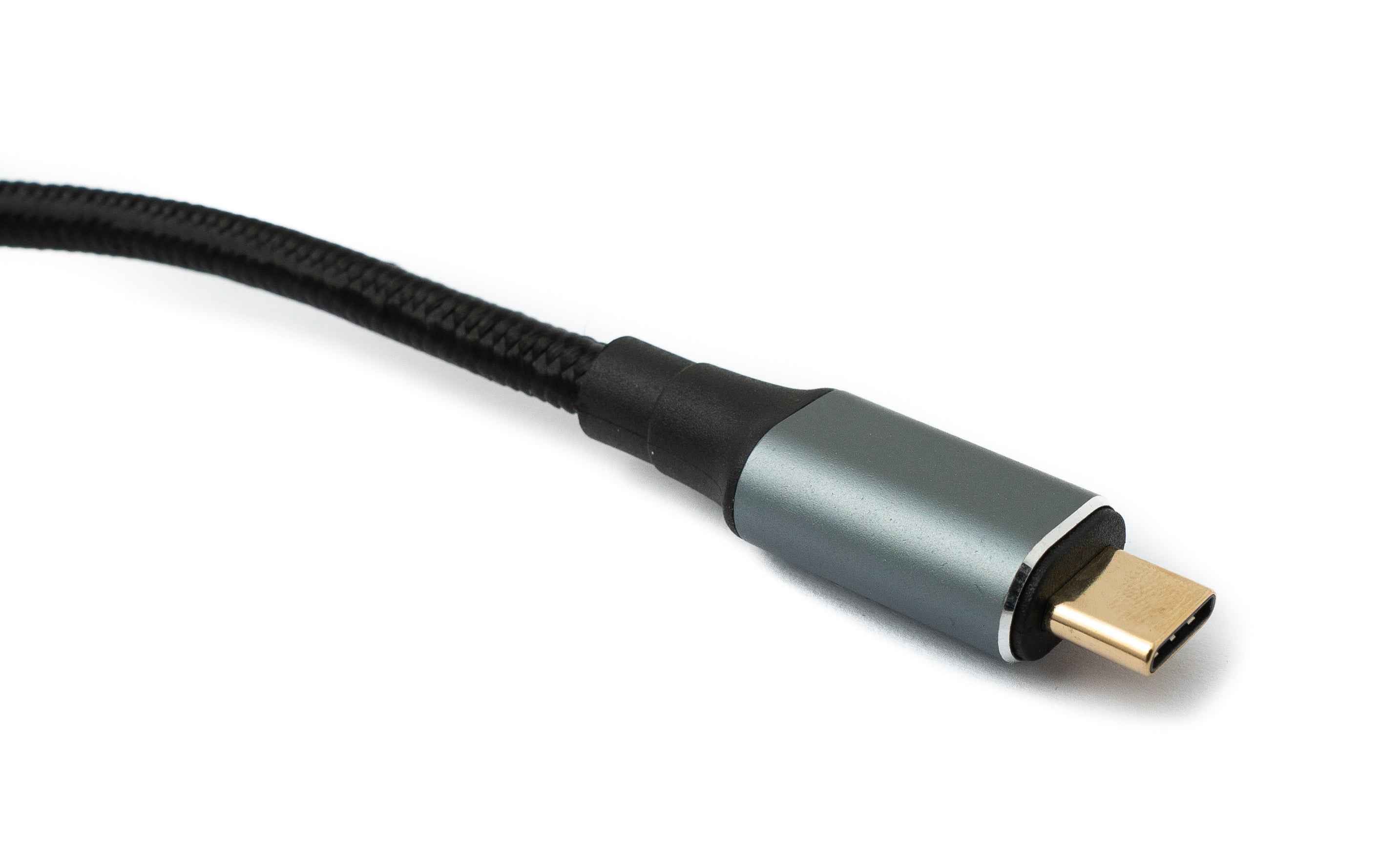 SYSTEM-S USB4 USB Kabel 30 cm Typ C Stecker zu Stecker 40 Gbit/s USB 4.0 geflochten Schwarz