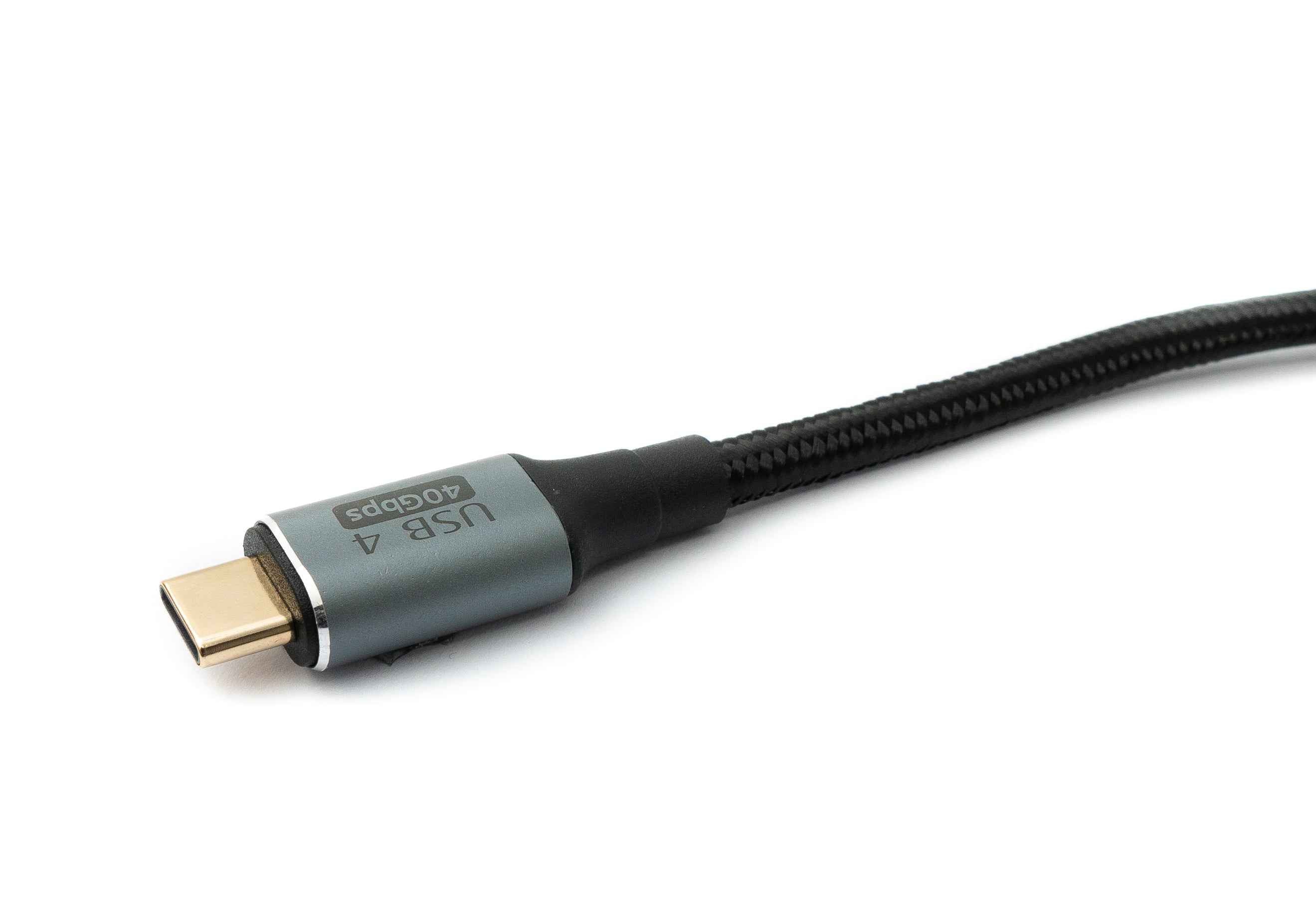 SYSTEM-S USB4 USB Kabel 30 cm Typ C Stecker zu Stecker 40 Gbit/s USB 4.0 geflochten Schwarz