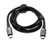 SYSTEM-S USB4 USB Kabel 120 cm Typ C Stecker zu Stecker 40 Gbit/s USB 4.0 geflochten Schwarz