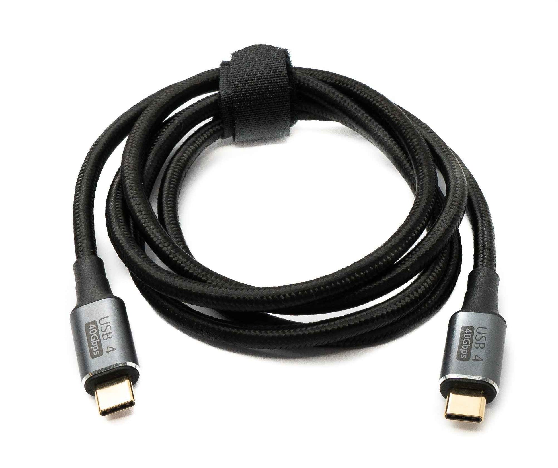 SYSTEM-S USB4 USB Kabel 120 cm Typ C Stecker zu Stecker 40 Gbit/s USB 4.0 geflochten Schwarz