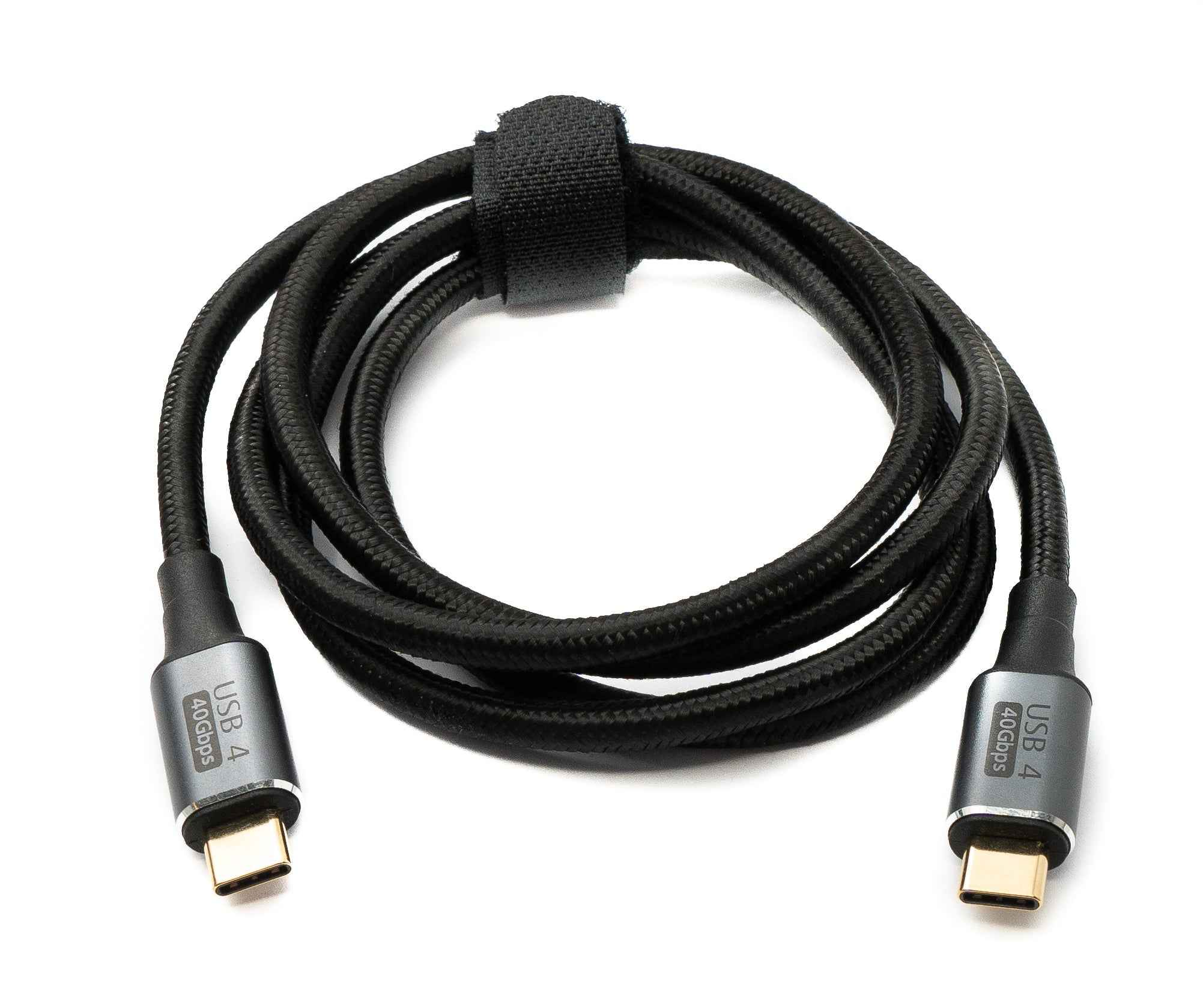 SYSTEM-S USB4 USB Kabel 120 cm Typ C Stecker zu Stecker 40 Gbit/s USB 4.0 geflochten Schwarz