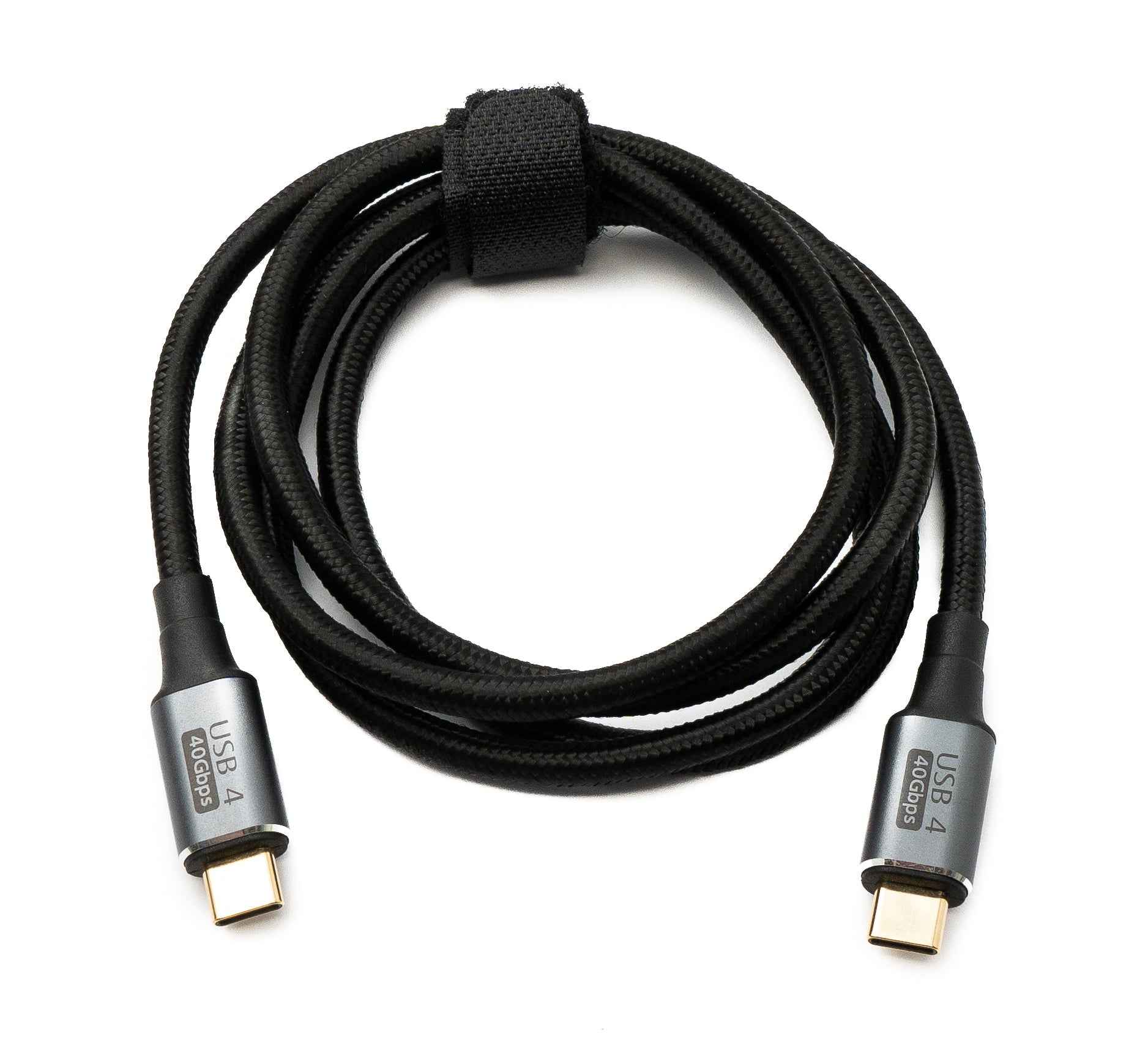 SYSTEM-S USB4 USB Kabel 120 cm Typ C Stecker zu Stecker 40 Gbit/s USB 4.0 geflochten Schwarz