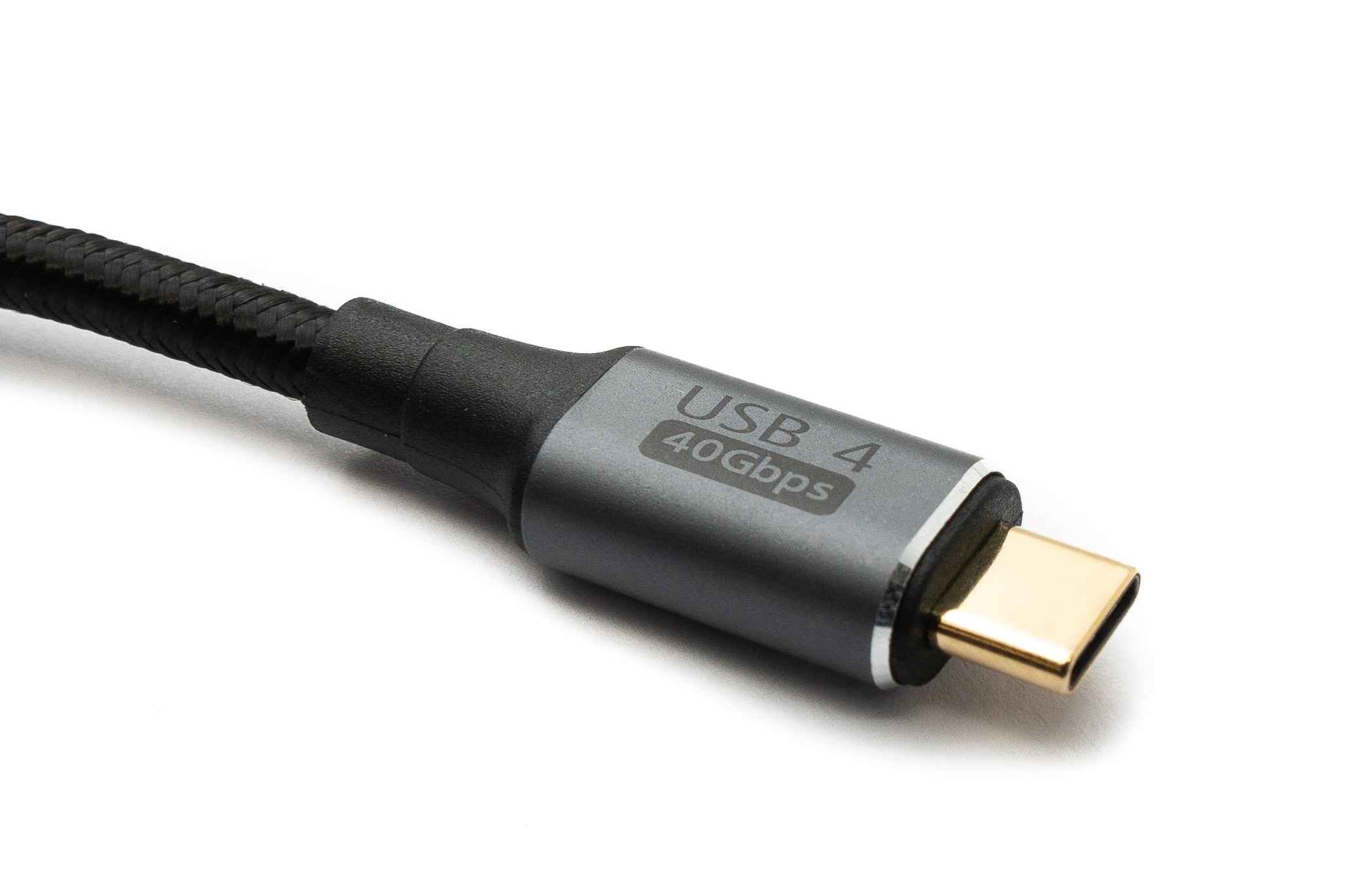 SYSTEM-S USB4 USB Kabel 120 cm Typ C Stecker zu Stecker 40 Gbit/s USB 4.0 geflochten Schwarz