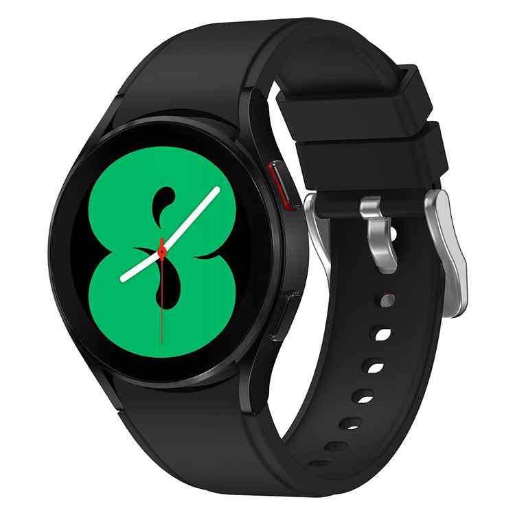 SYSTEM-S Armband flexibel aus Silikon 20mm für Samsung Galaxy Watch 4 Smartwatch Schwarz