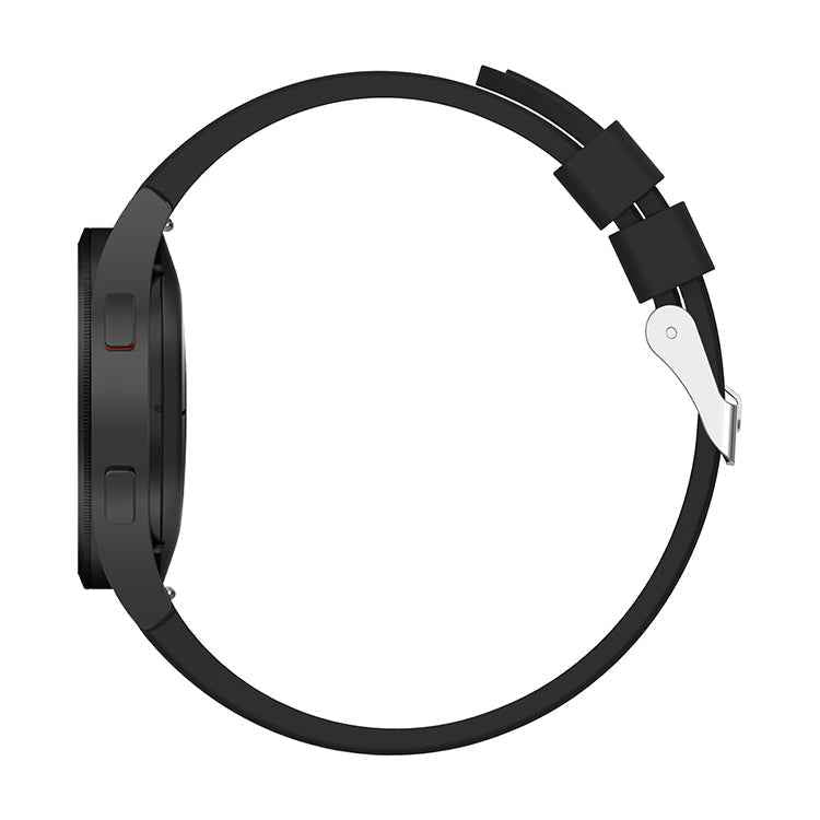 SYSTEM-S Armband flexibel aus Silikon 20mm für Samsung Galaxy Watch 4 Smartwatch Schwarz