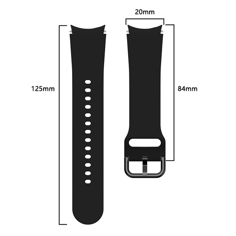 Smartwatch-Armband Silikon flexibel 20 mm Schwarz für Samsung Galaxy Watch 4