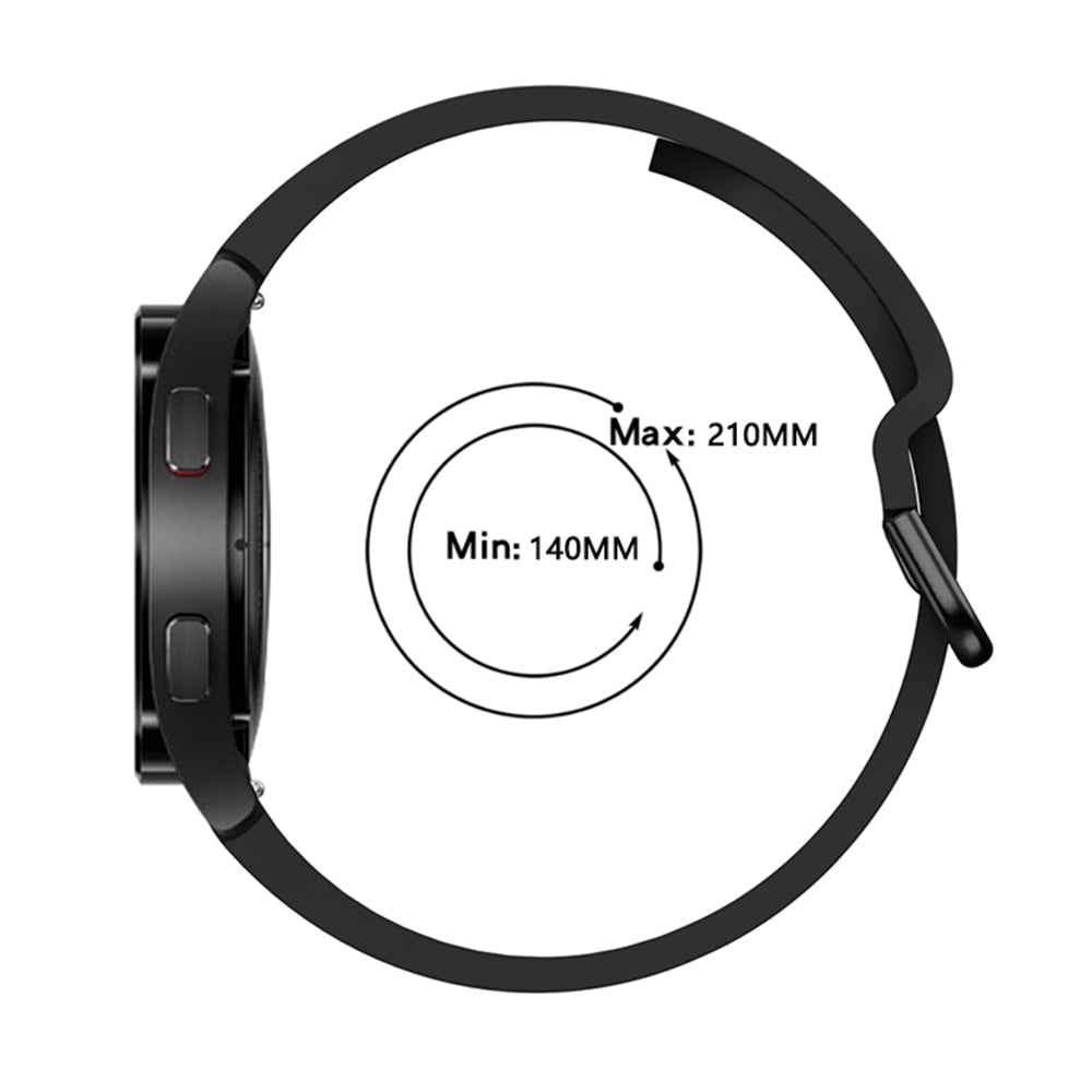 SYSTEM-S Armband flexibel aus Silikon 20mm für Samsung Galaxy Watch 4 Smartwatch Schwarz