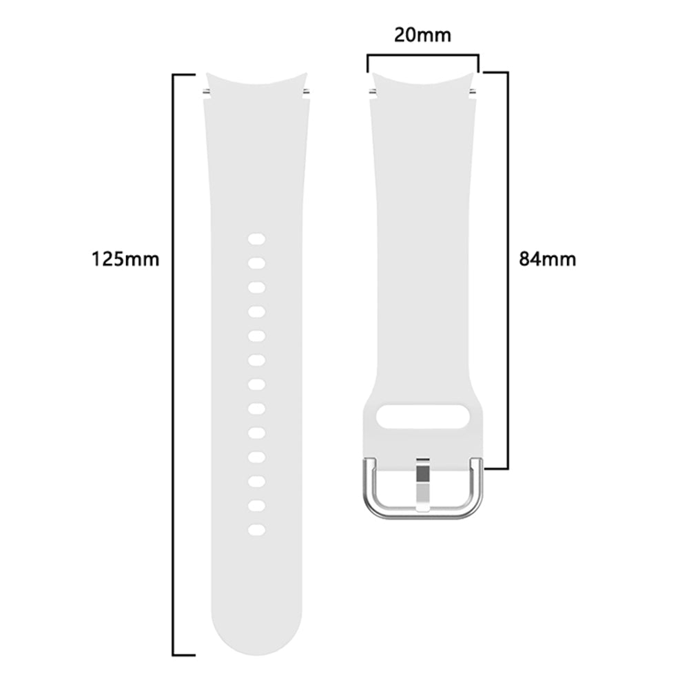 Smartwatch-Armband Silikon 20 mm weiß flexibel für Samsung Galaxy Watch 4