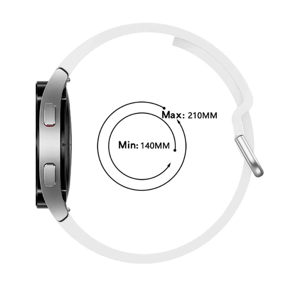 SYSTEM-S Armband flexibel aus Silikon 20mm für Samsung Galaxy Watch 4 Smartwatch Weiß