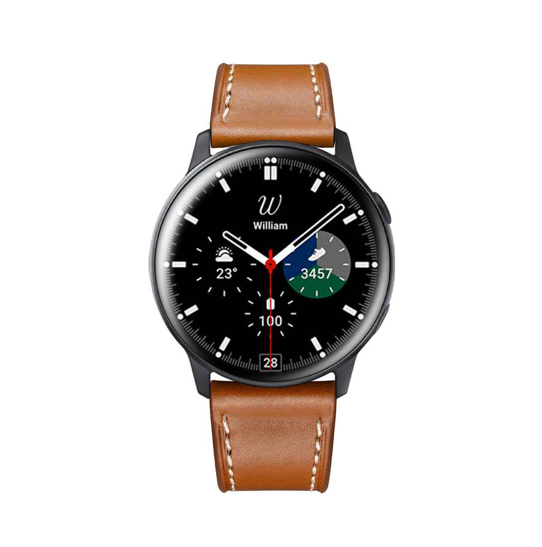 SYSTEM-S Armband flexibel aus Silikon 20mm für Samsung Galaxy Watch 4 Smartwatch Braun