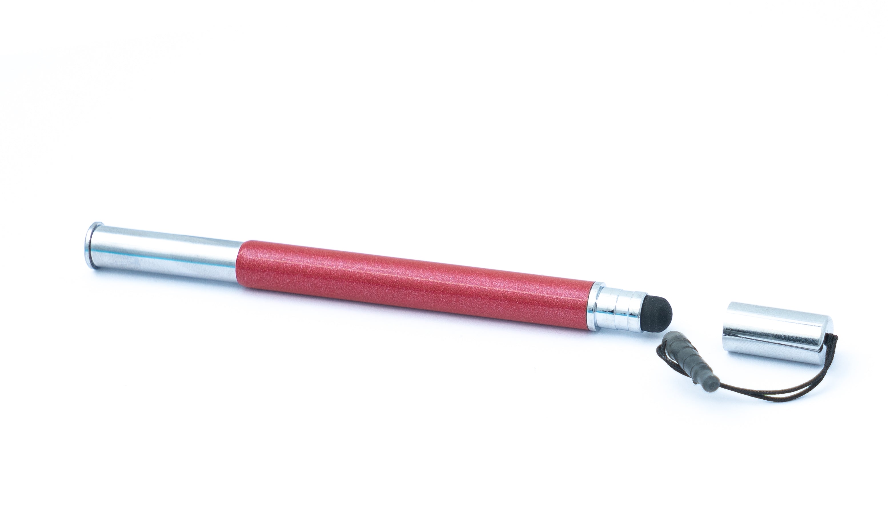 Touchpen Stylus aus Aluminium rot ausziehbar 7,2-10 cm für Tablet Smartphone