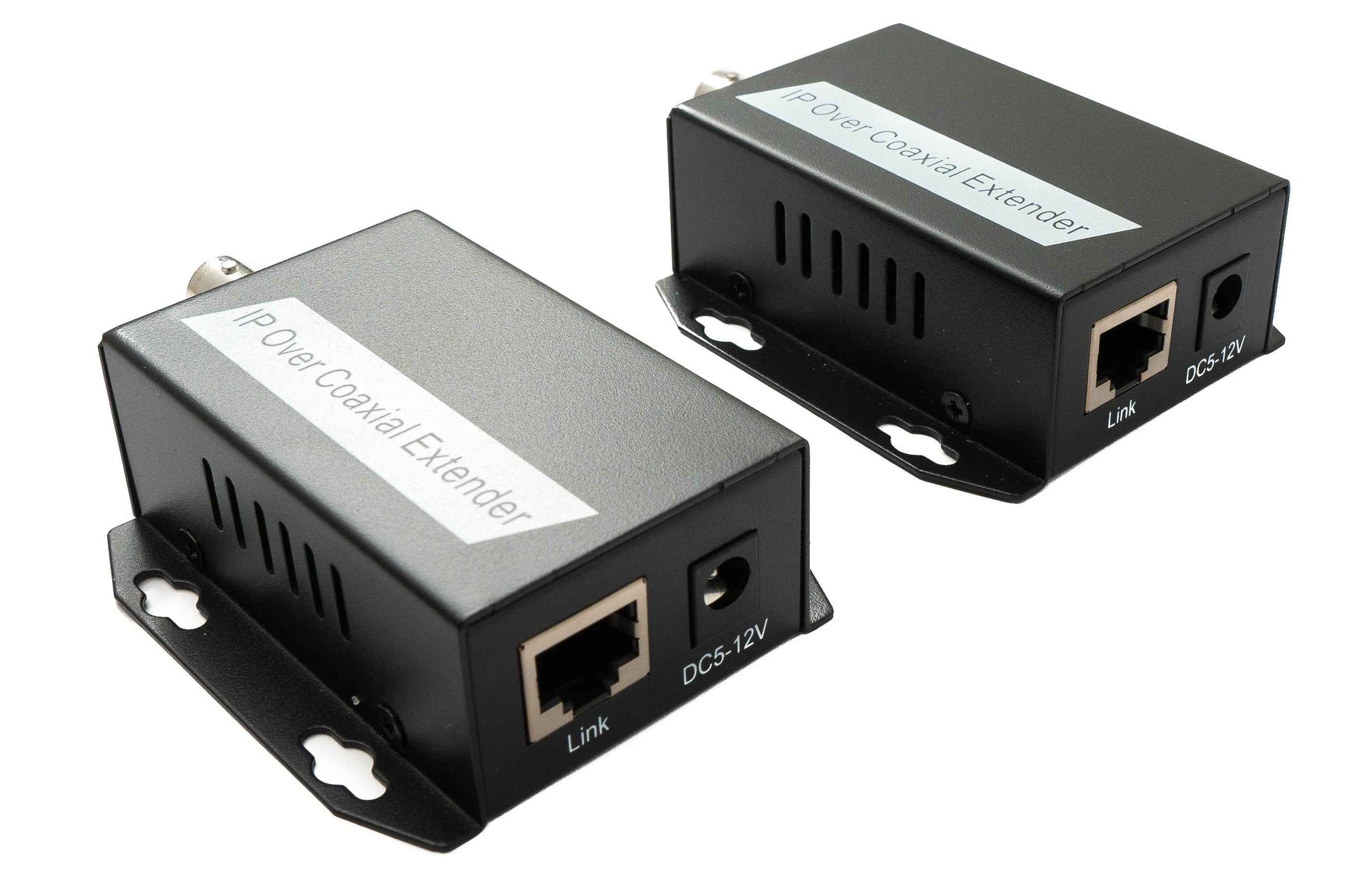 SYSTEM-S 75 Ohm IP Extender Set LAN RJ45 zu BNC Koaxialkabel in Schwarz