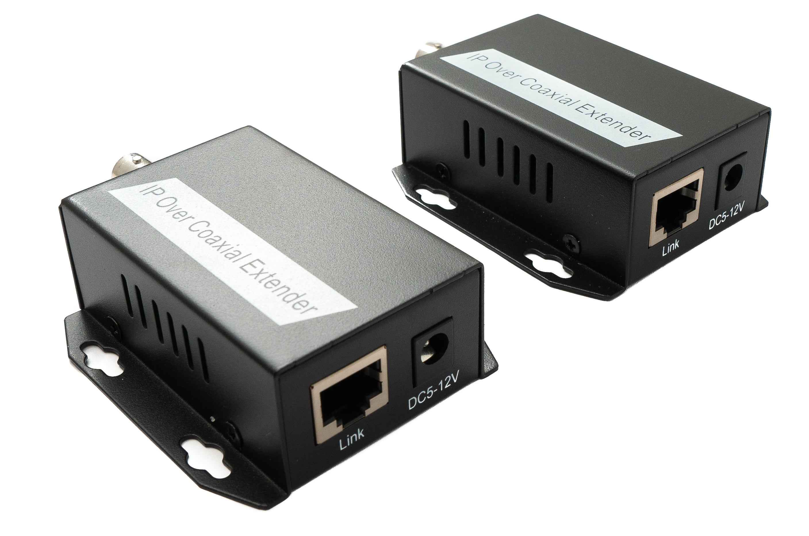SYSTEM-S 75 Ohm IP Extender Set LAN RJ45 zu BNC Koaxialkabel in Schwarz