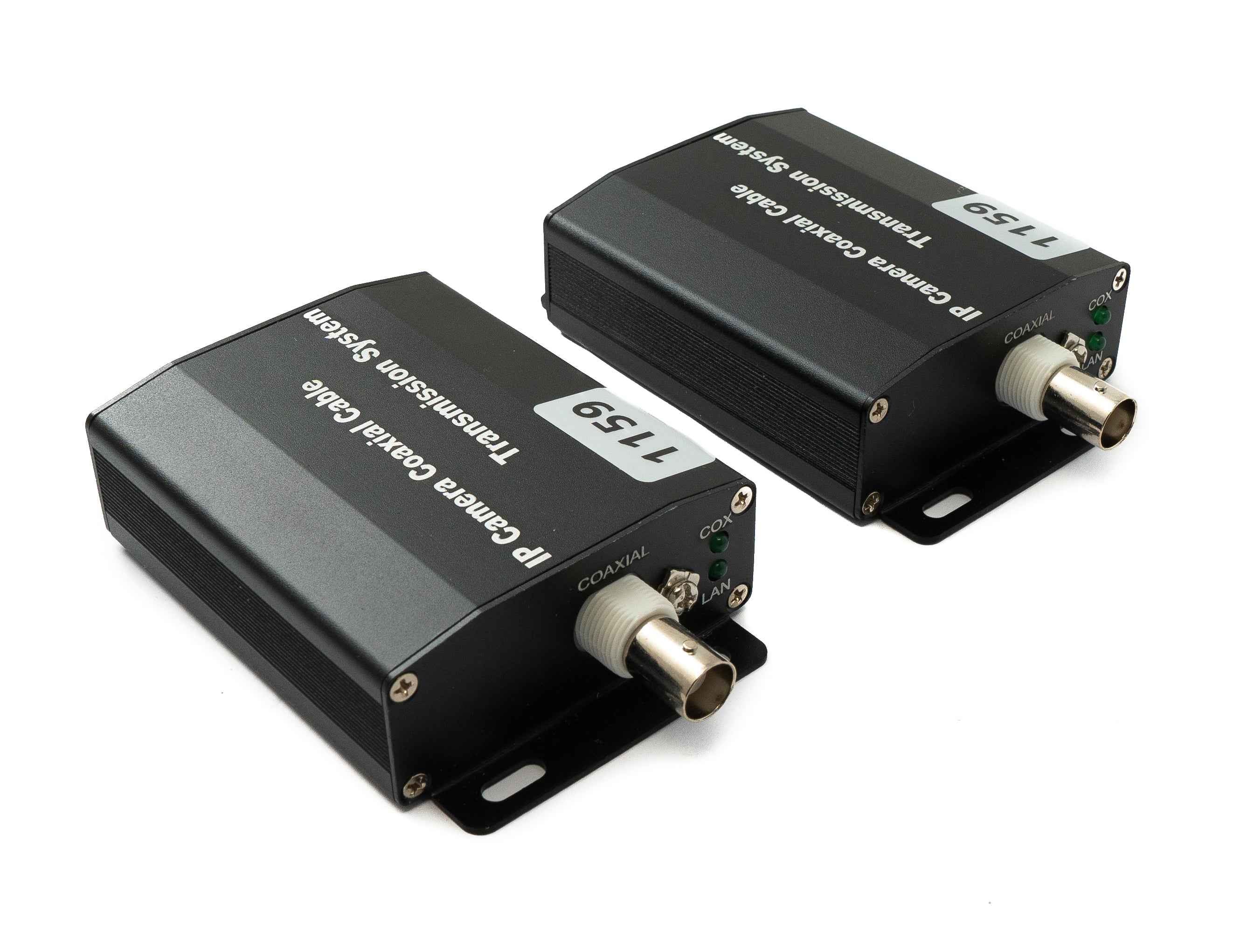 SYSTEM-S UTP IP Transceiver Set LAN RJ45 zu BNC Koaxialkabel in Schwarz