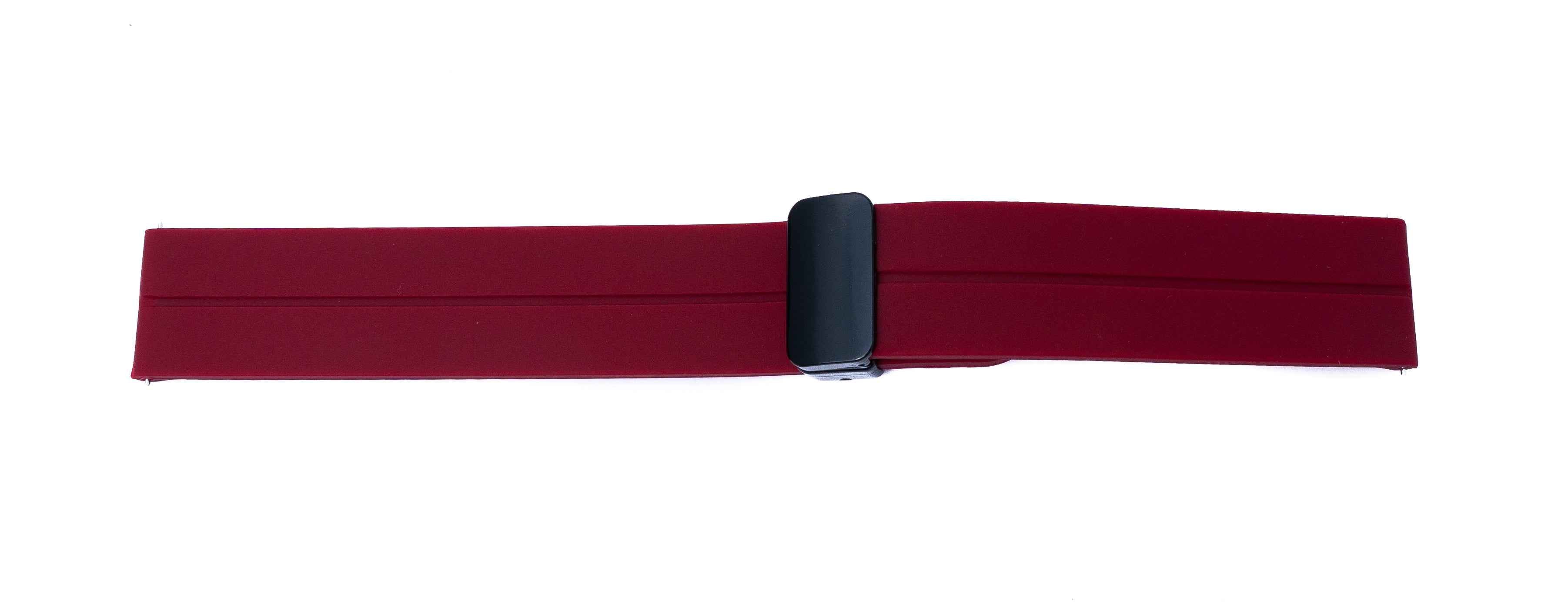 SYSTEM-S Armband 20 mm aus Silikon mit Kippfaltschließe für Smartwatch in Rot