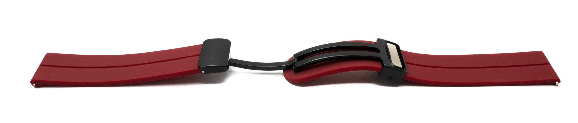 SYSTEM-S Armband 20 mm aus Silikon mit Kippfaltschließe für Smartwatch in Rot