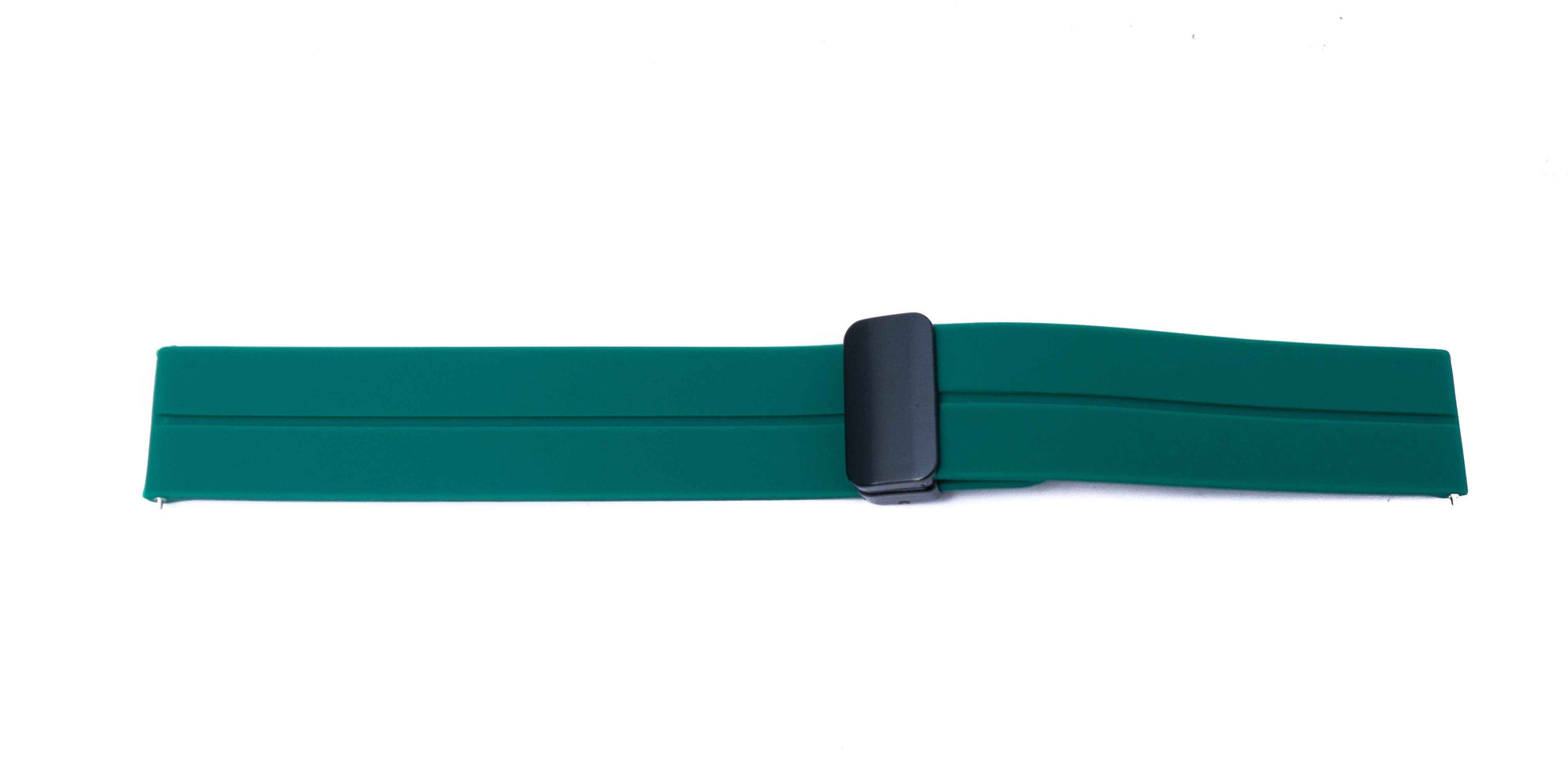 SYSTEM-S Armband 20 mm aus Silikon mit Kippfaltschließe für Smartwatch in Grün