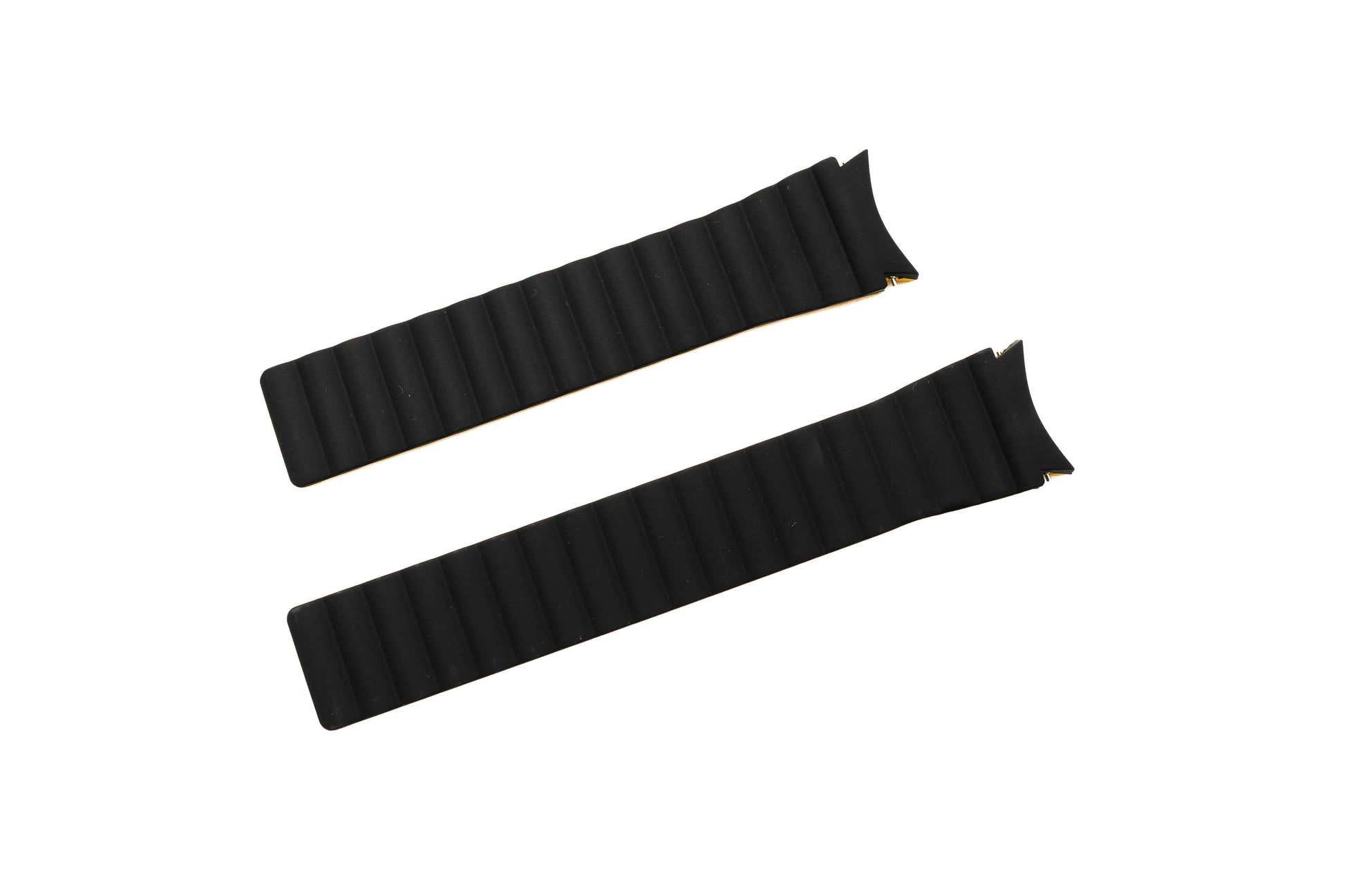 SYSTEM-S Armband 20 mm aus Silikon magnetisch für Samsung Galaxy Watch 5 4 Schwarz Gelb