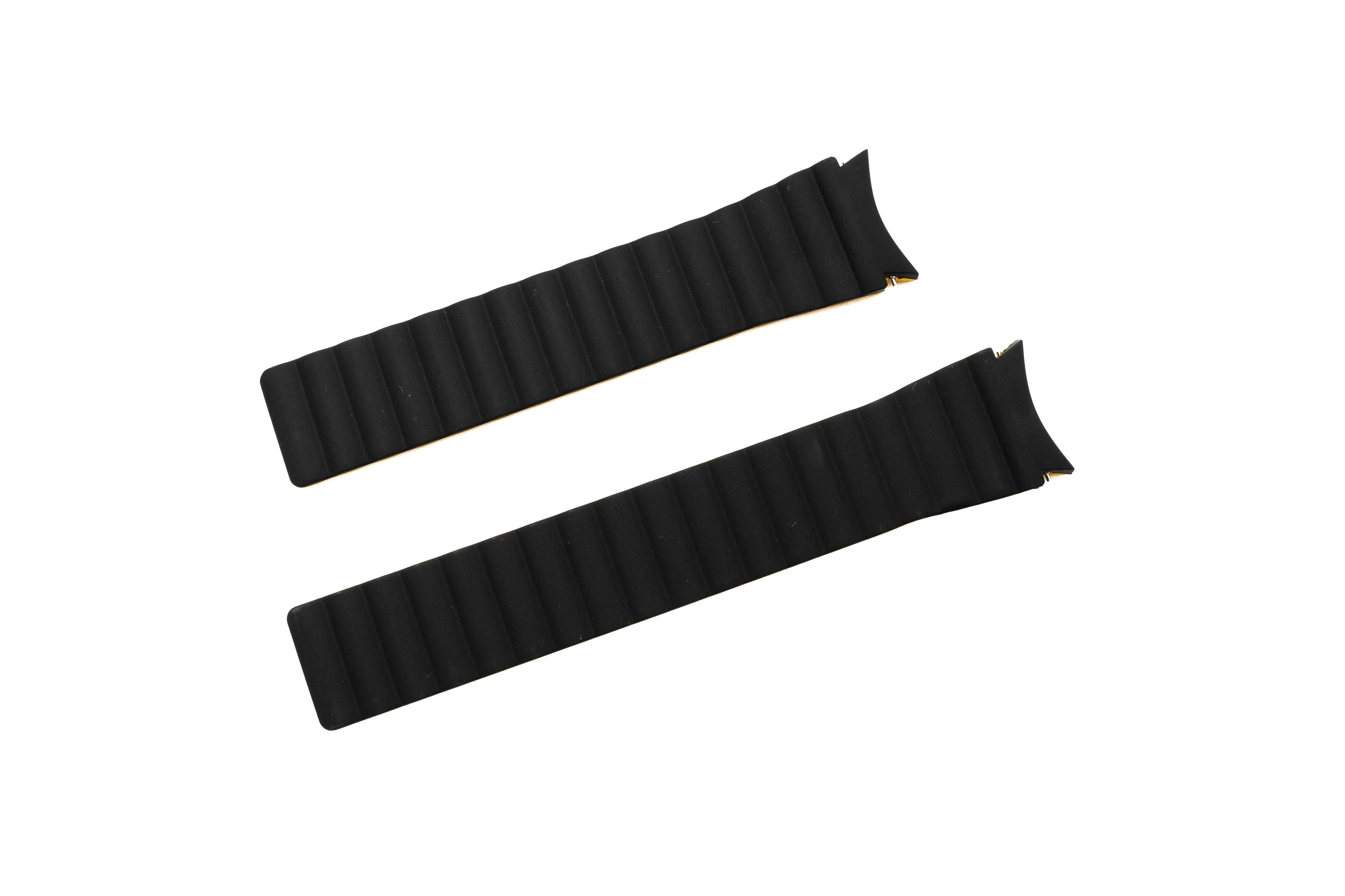 SYSTEM-S Armband 20 mm aus Silikon magnetisch für Samsung Galaxy Watch 5 4 Schwarz Gelb