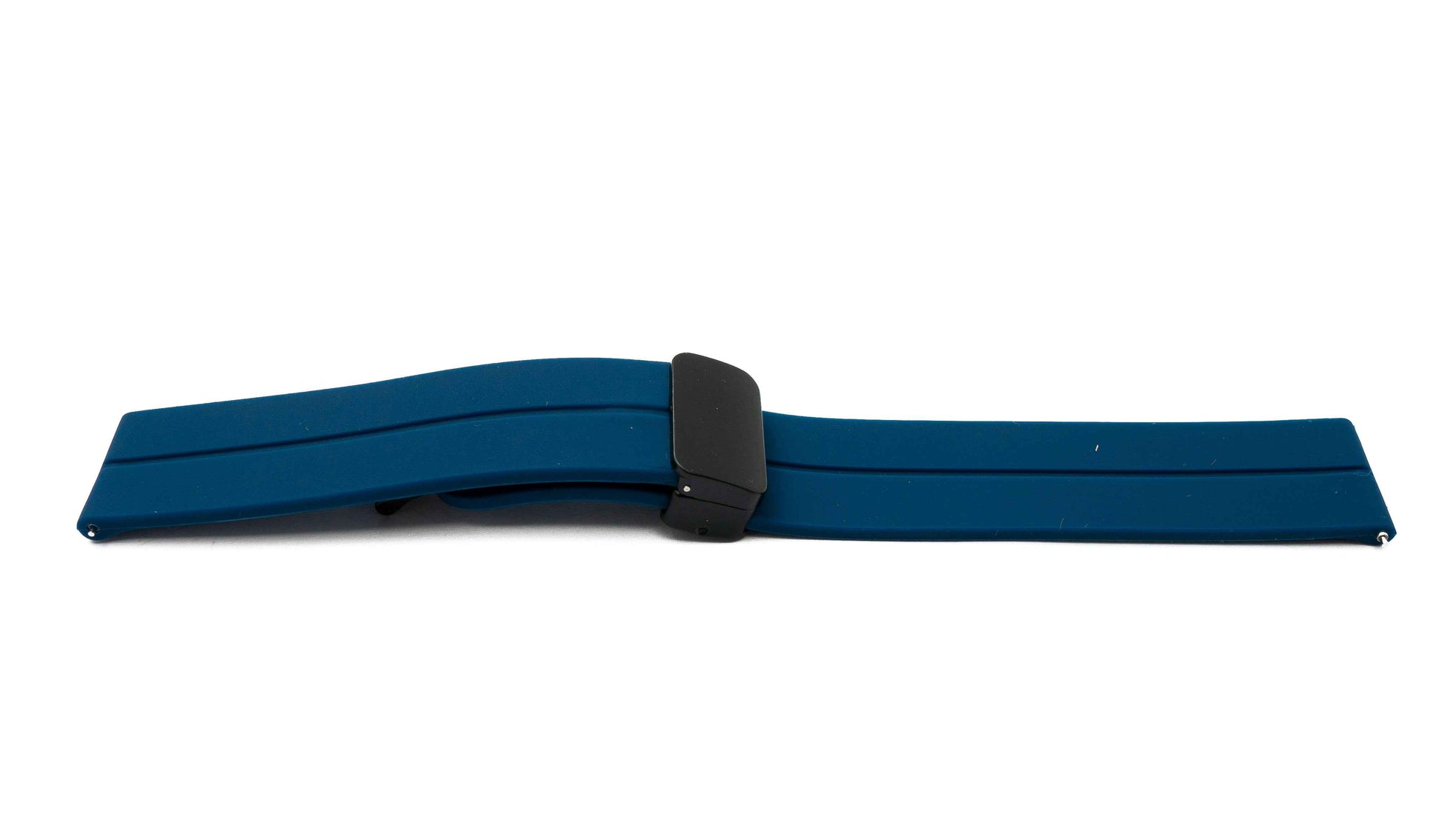 SYSTEM-S Armband 20 mm aus Silikon mit Kippfaltschließe für Smartwatch in Dunkelblau