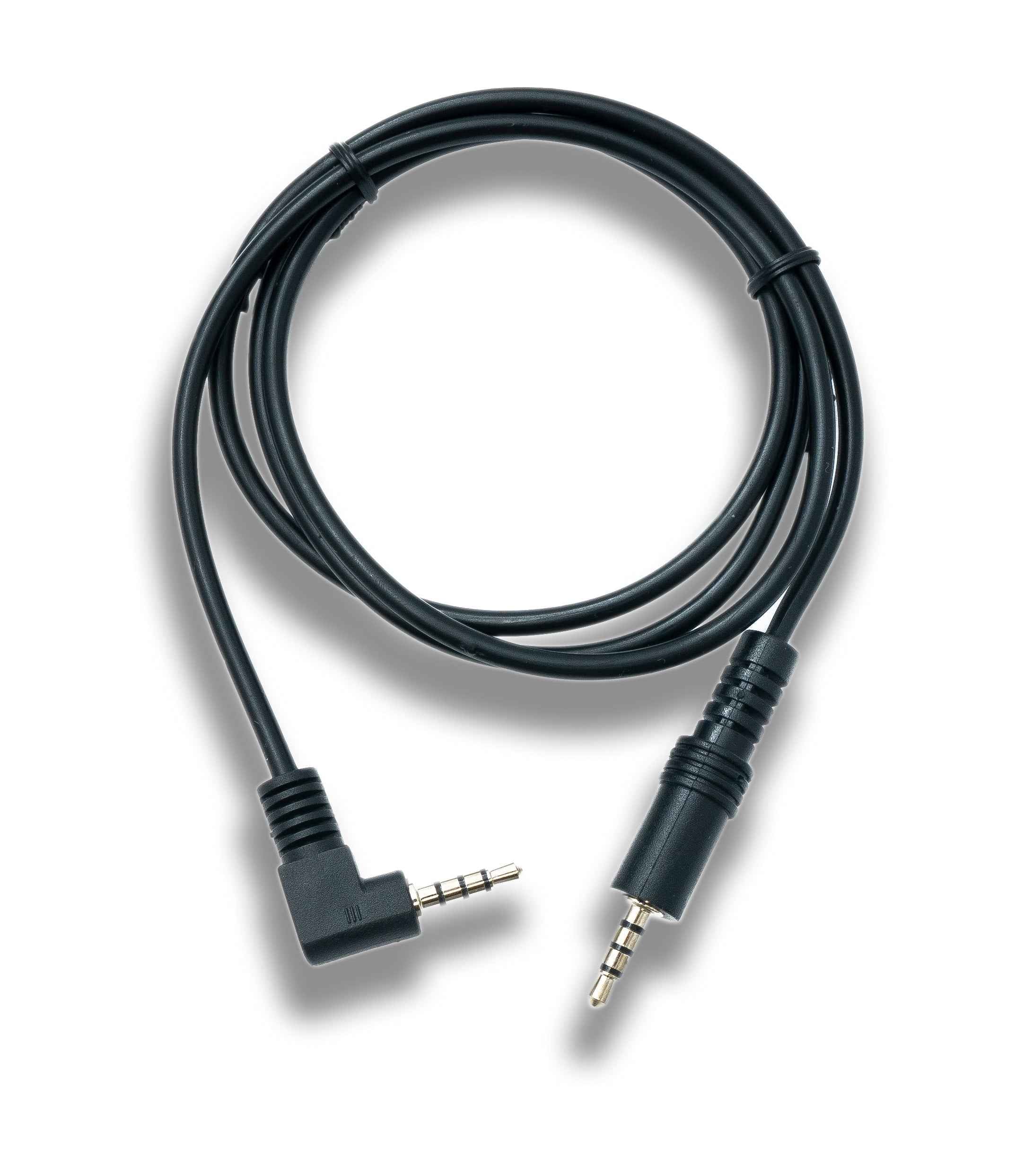 SYSTEM-S Audio Klinke Kabel 100 cm 3,5 mm TRRS Stecker zu Stecker Winkel AUX Schwarz