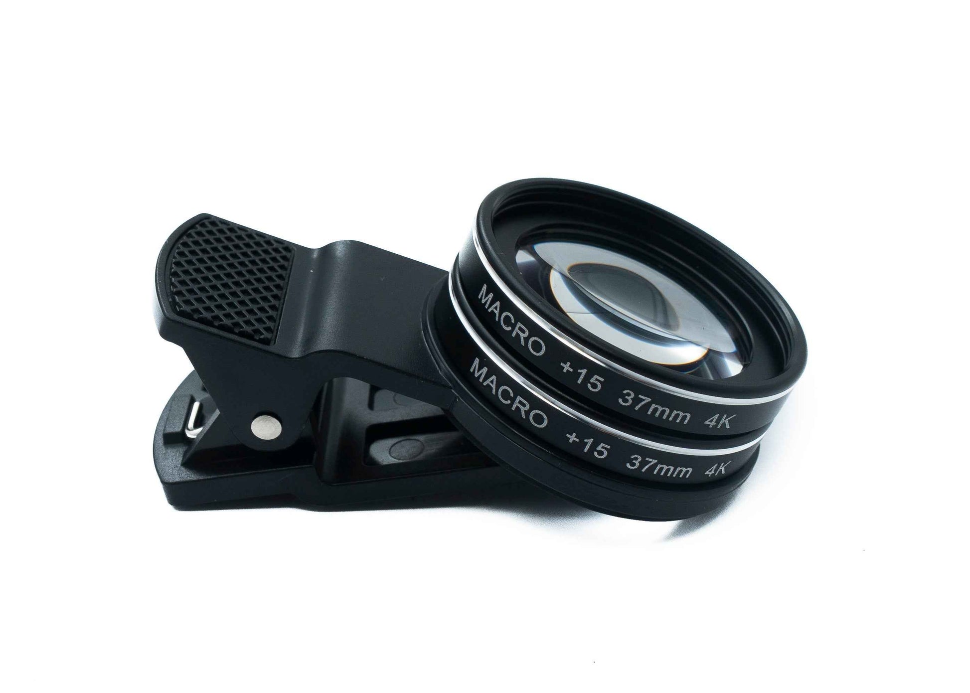 SYSTEM-S Makro Linse 15x Zoom Close Up Filter Kit mit Clip Beutel in Schwarz