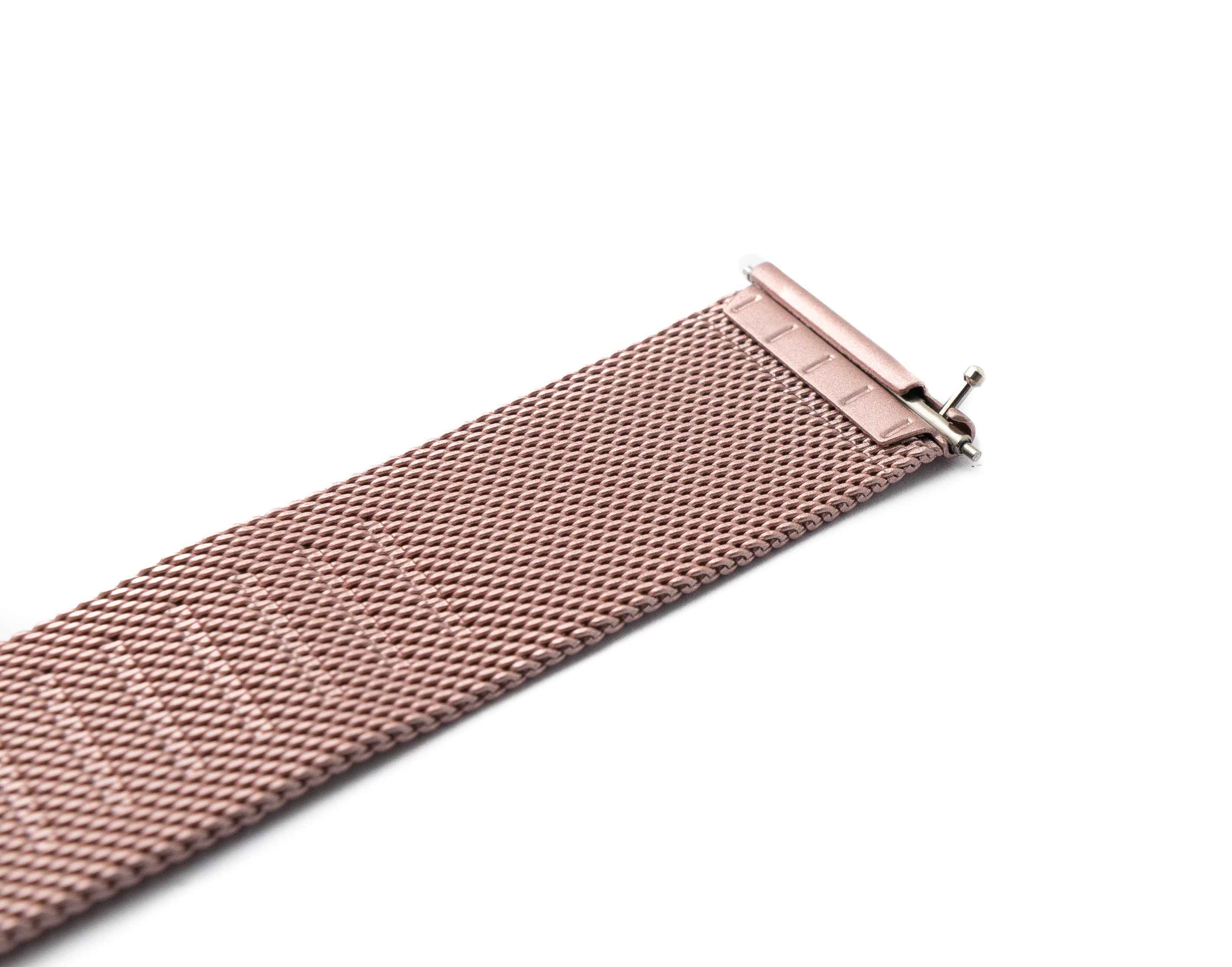 SYSTEM-S Armband Milanaise aus Metall fürFitbit Versa 2 1 Lite Smartwatch in Rosa