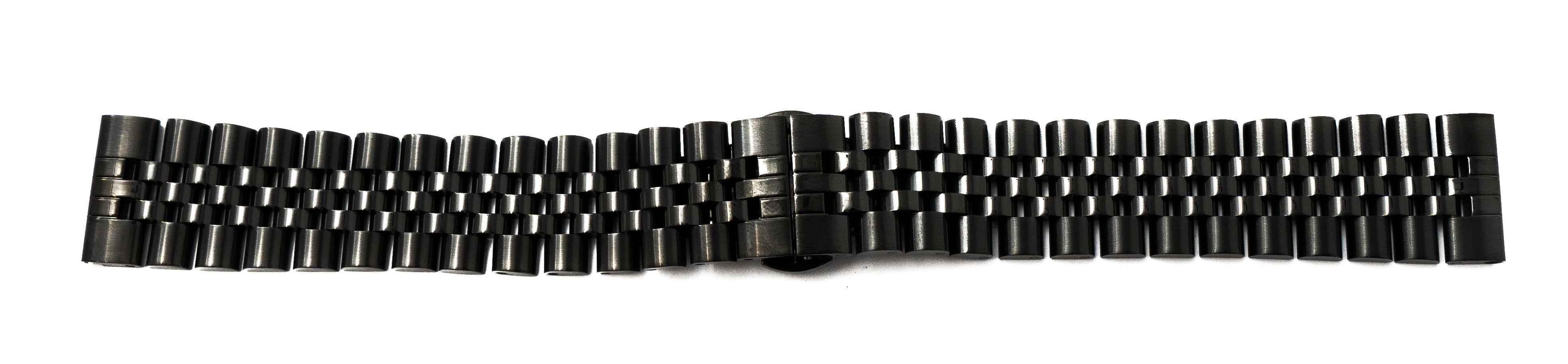 SYSTEM-S Armband 20 mm aus Metall für Samsung Galaxy Watch 4 Smartwatch Schwarz