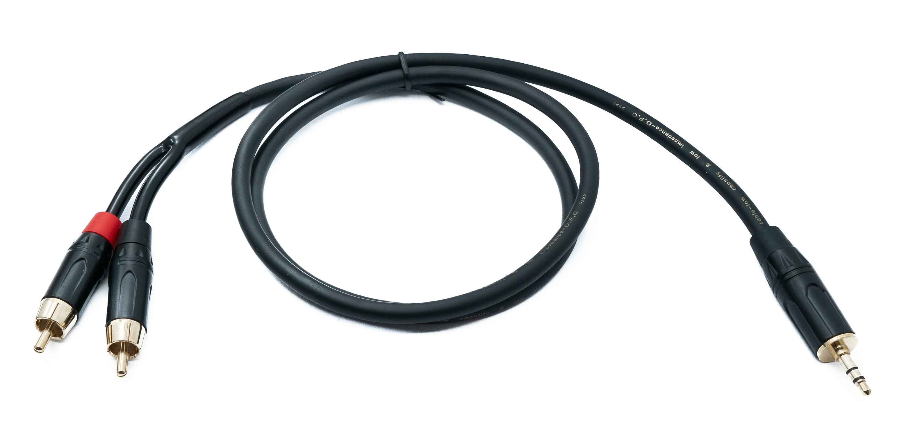 SYSTEM-S Audio Cinch 2 RCA Kabel 100 cm Stecker zu Klinke AUX 3,5 mm 3 polig Stecker