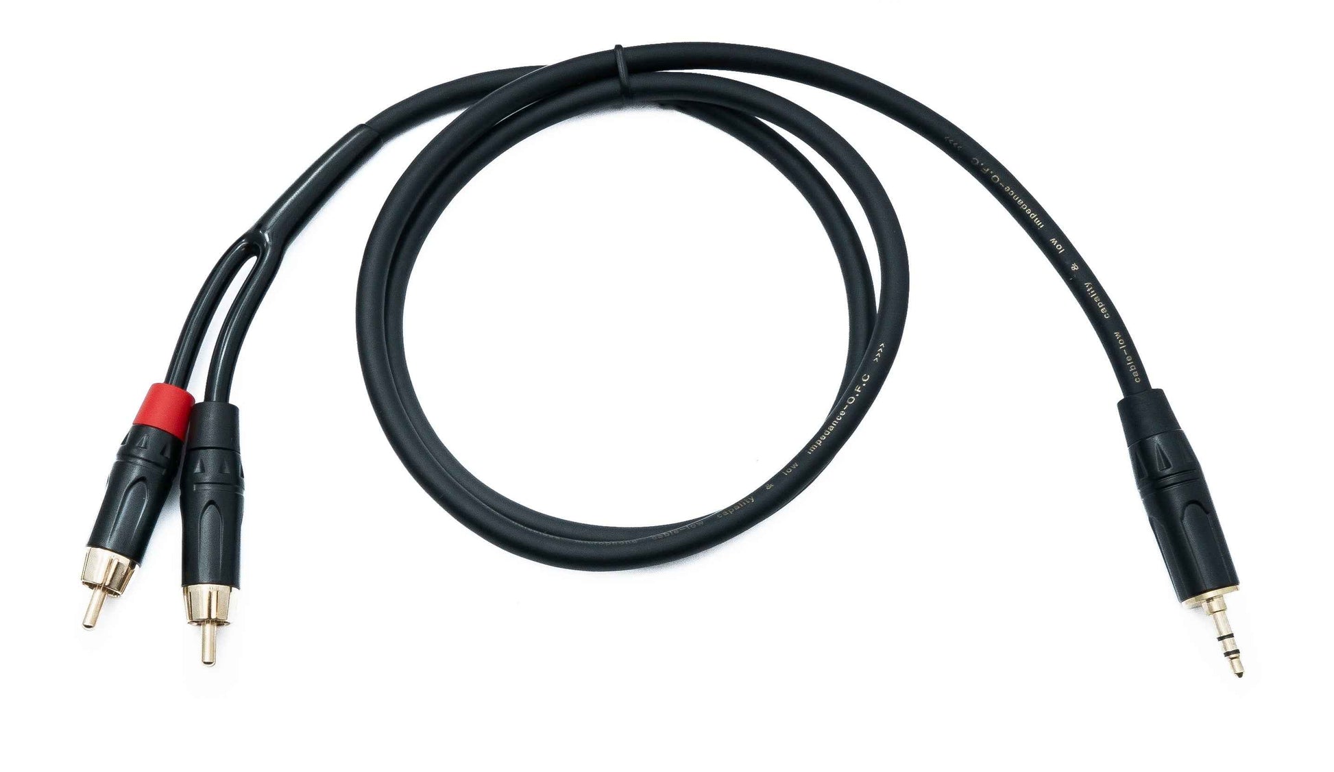 SYSTEM-S Audio Cinch 2 RCA Kabel 100 cm Stecker zu Klinke AUX 3,5 mm 3 polig Stecker