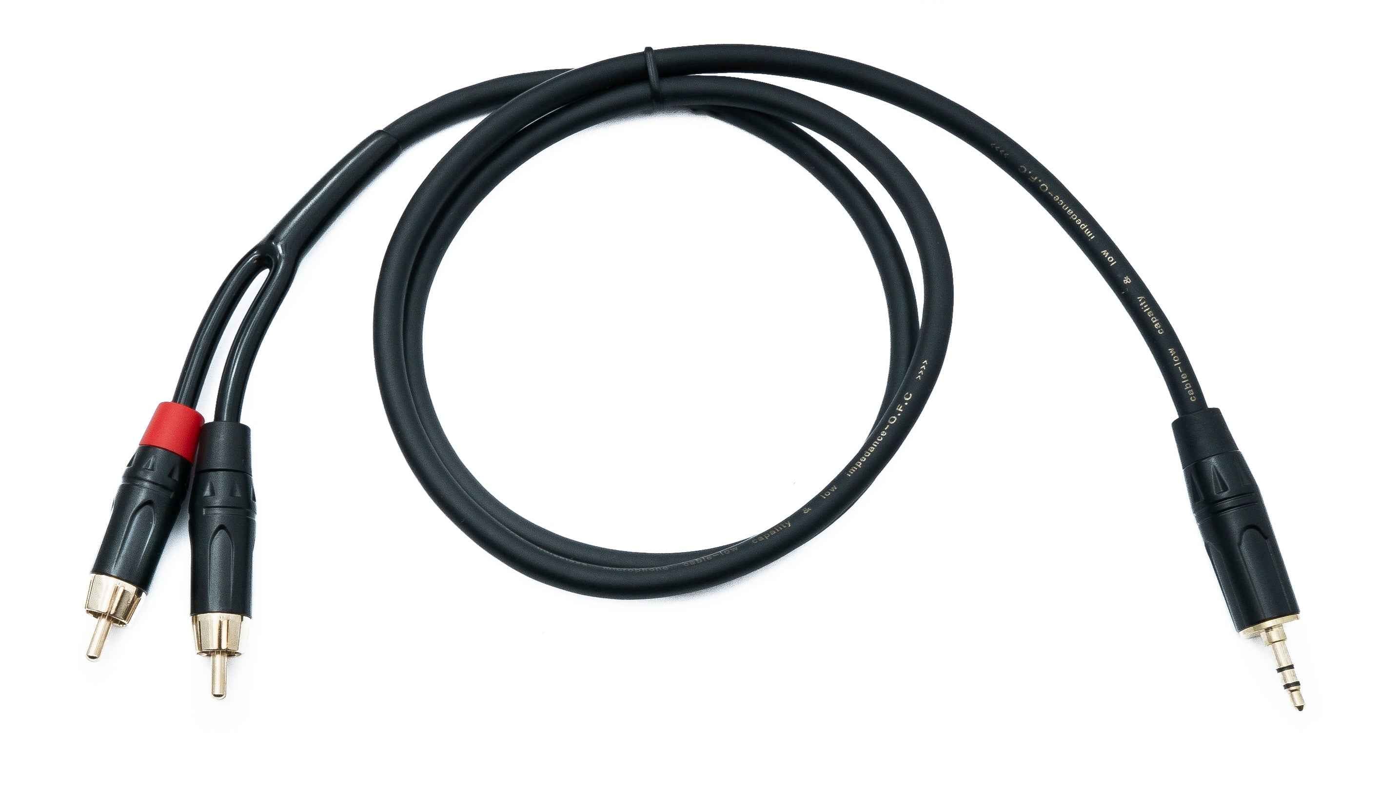 SYSTEM-S Audio Cinch 2 RCA Kabel 100 cm Stecker zu Klinke AUX 3,5 mm 3 polig Stecker