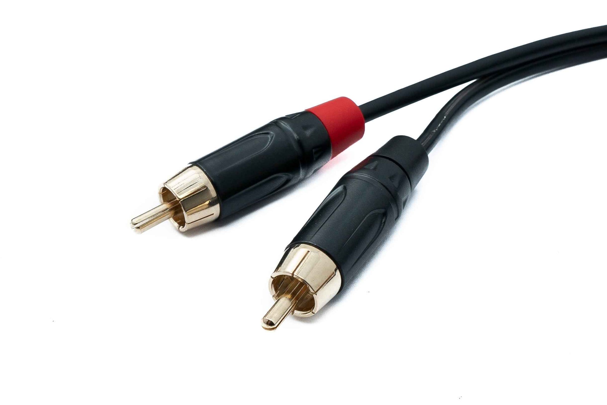 SYSTEM-S Audio Cinch 2 RCA Kabel 100 cm 2 polig Stecker zu Stecker in Schwarz