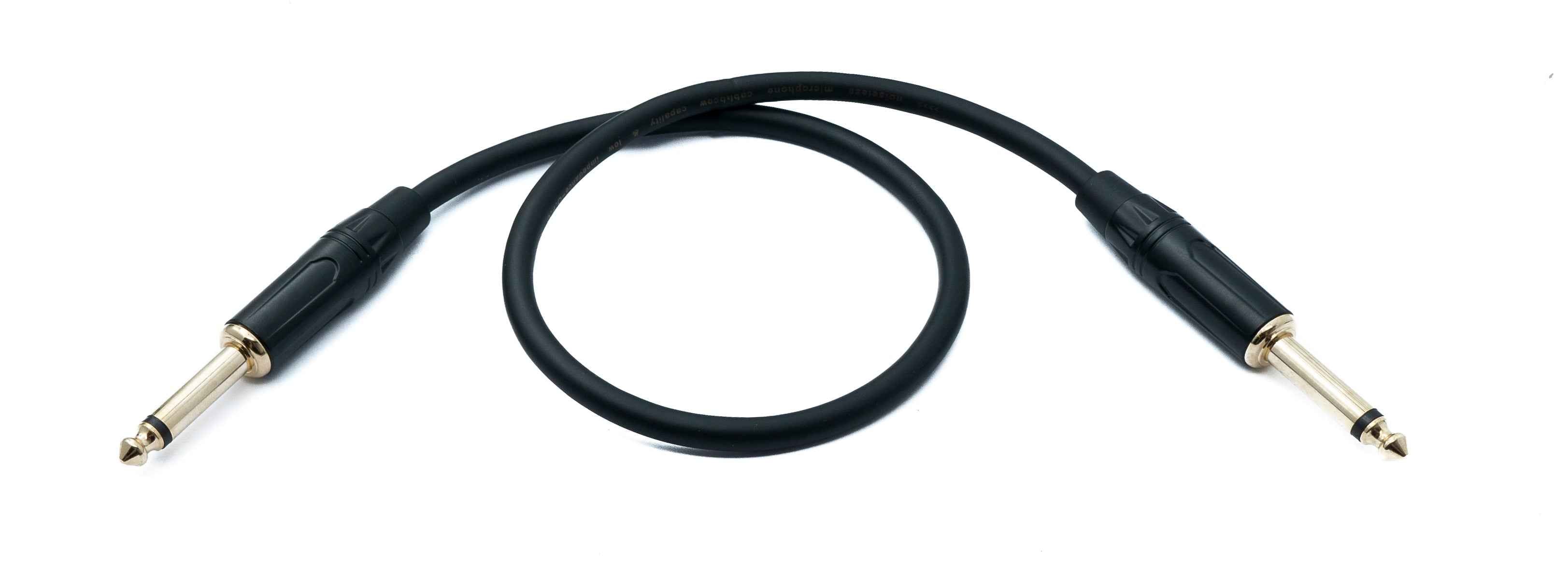 SYSTEM-S Audio Klinke Kabel 50 cm 6,35 mm 2 polig Stecker zu Stecker AUX