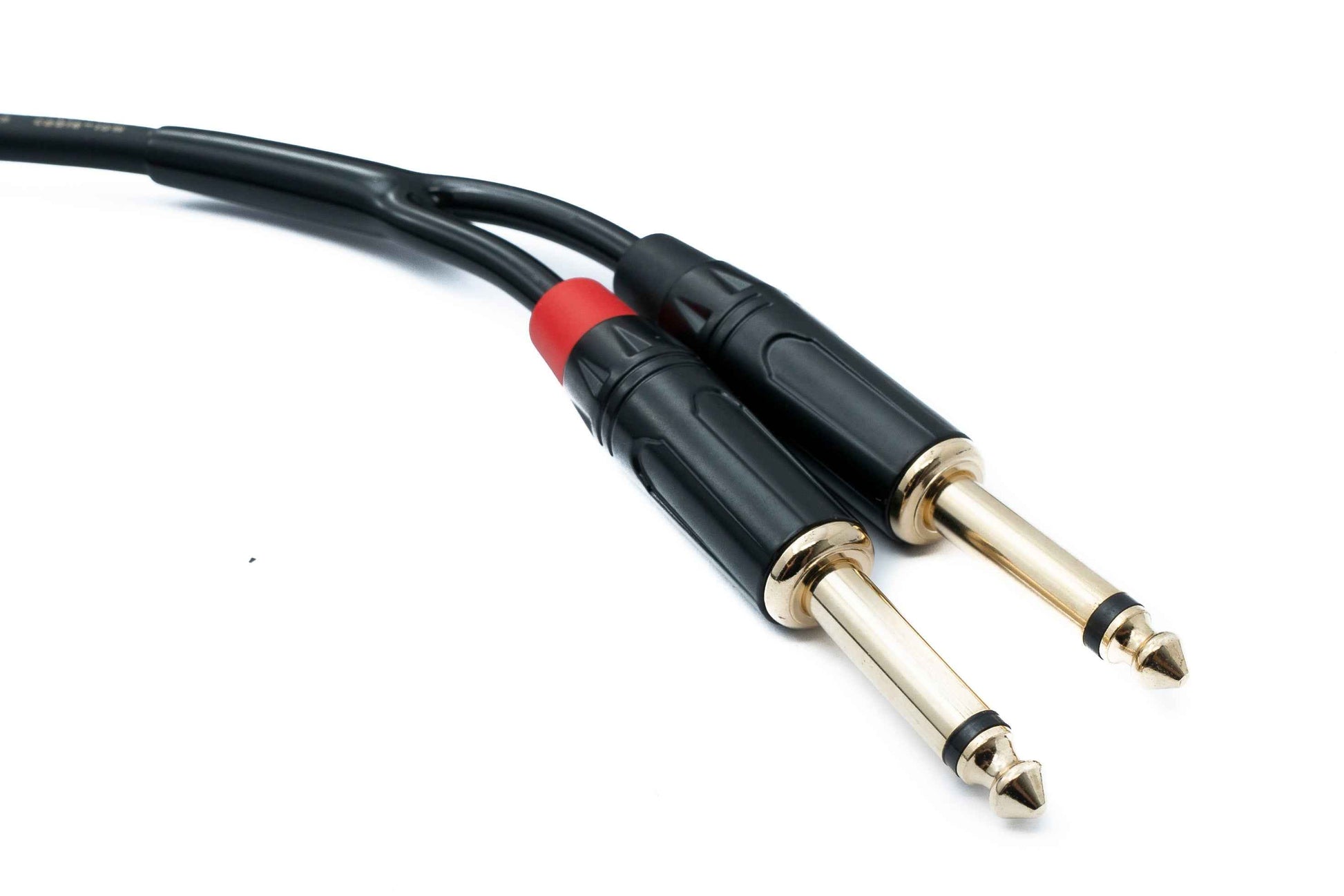 SYSTEM-S Audio Y Klinke Kabel 100 cm 1x 6,35 mm 2 polig Stecker zu 2x Stecker AUX