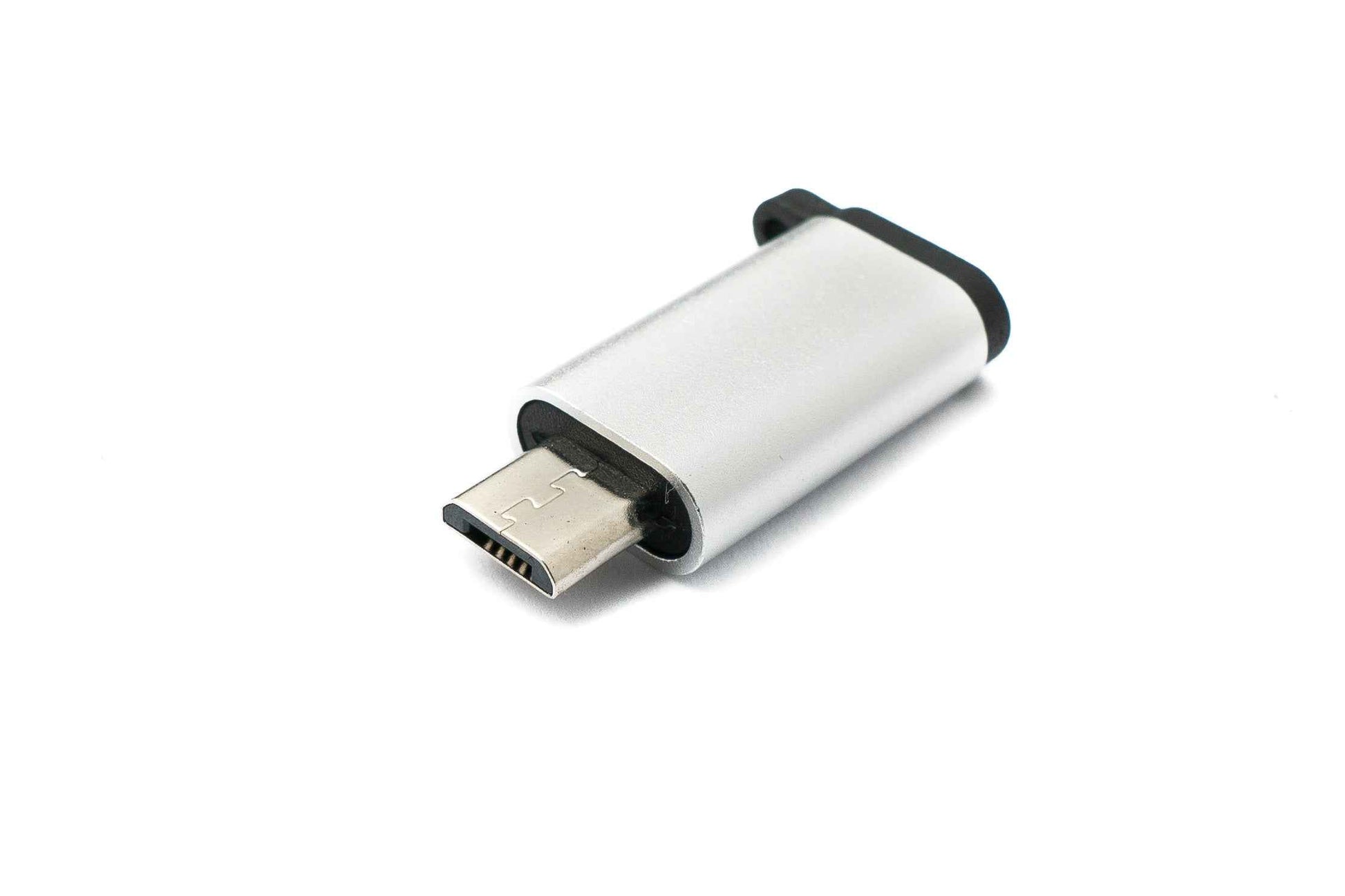 SYSTEM-S USB 3.1 Adapter Typ C Buchse zu 2.0 Micro B Stecker Schlaufe in Anthrazit