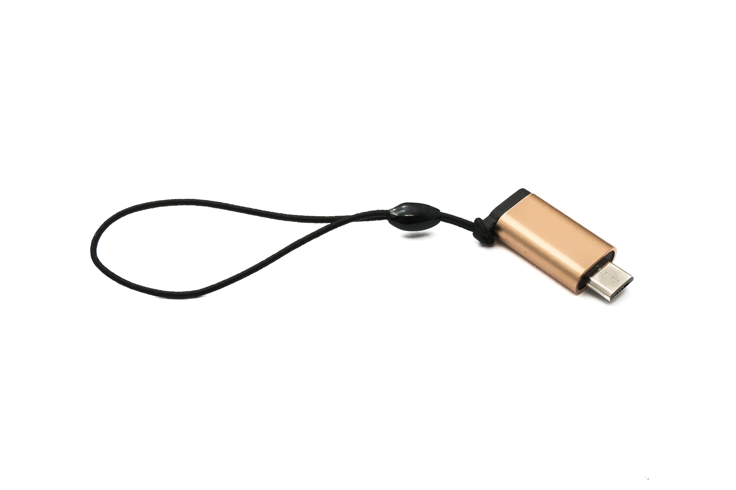 USB-Adapter Typ C Buchse auf Micro B Stecker 2,7 cm rosa-gelb mit Schlaufe