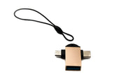USB Y Adapter 3.1 Typ C & 2.0 Micro B Stecker zu 3.0 A Buchse rosa-gelb