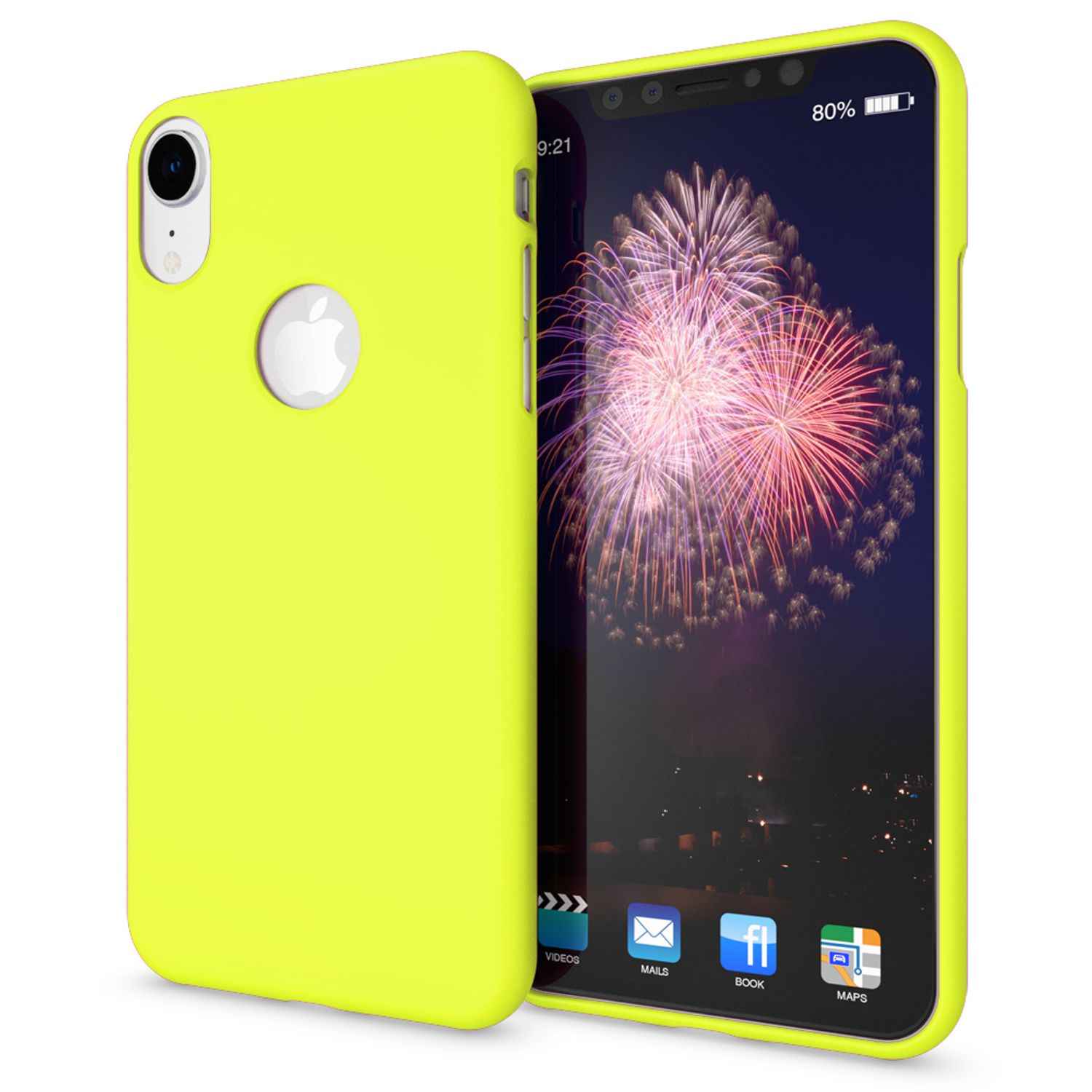 NALIA Handyhülle für Apple iPhone XR, Ultra-Slim Hülle Silikon Neon Case Cover