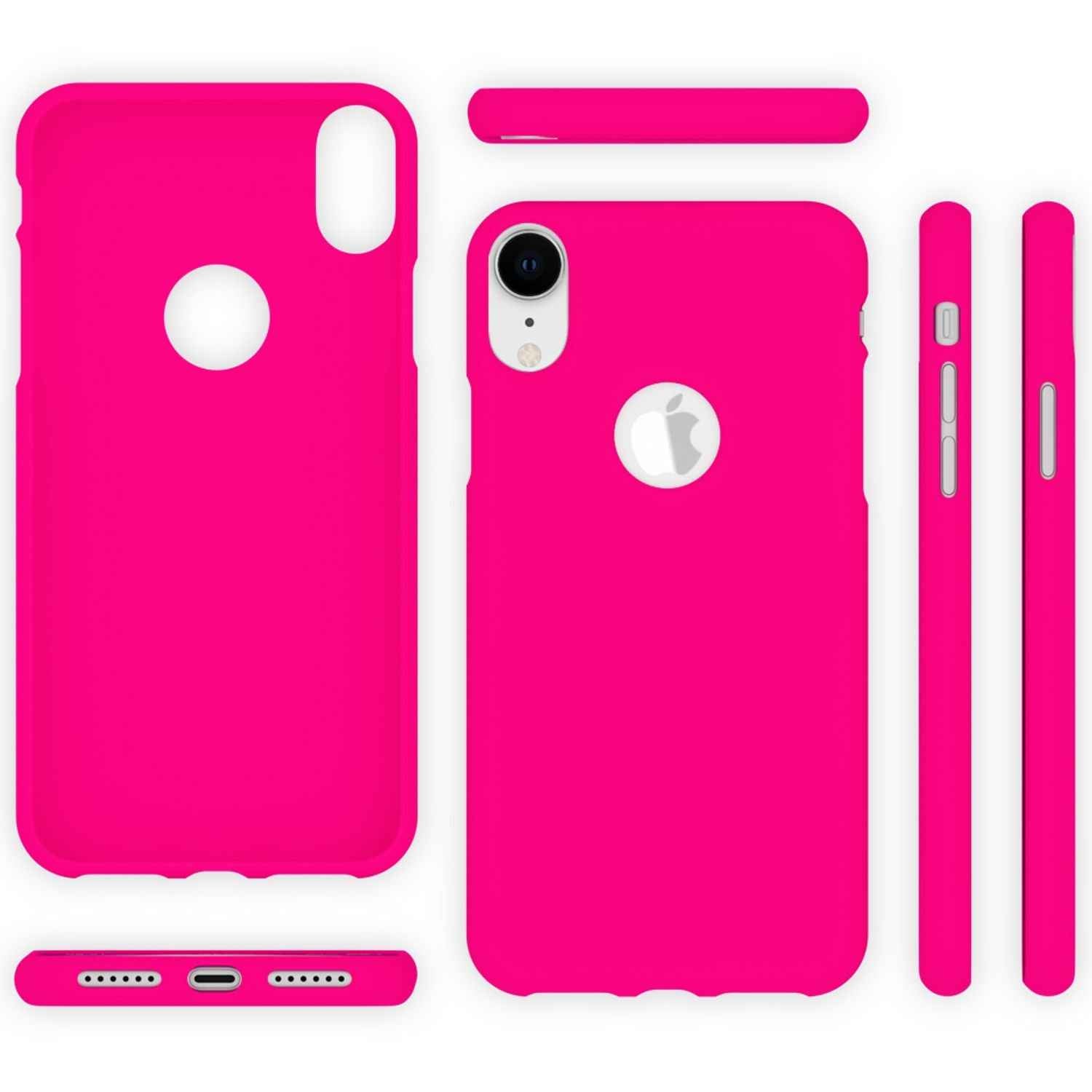 NALIA Handyhülle für Apple iPhone XR, Ultra-Slim Hülle Silikon Neon Case Cover